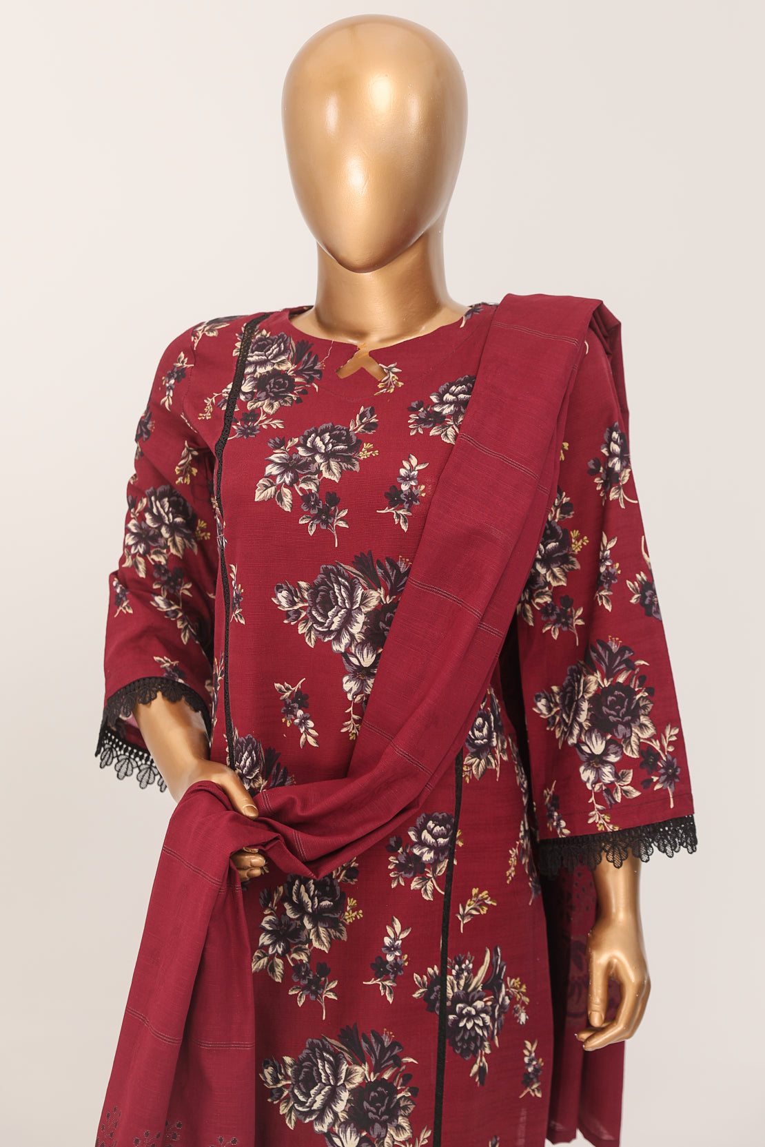 3 Piece - Digitaly Printed Khaddar - D106