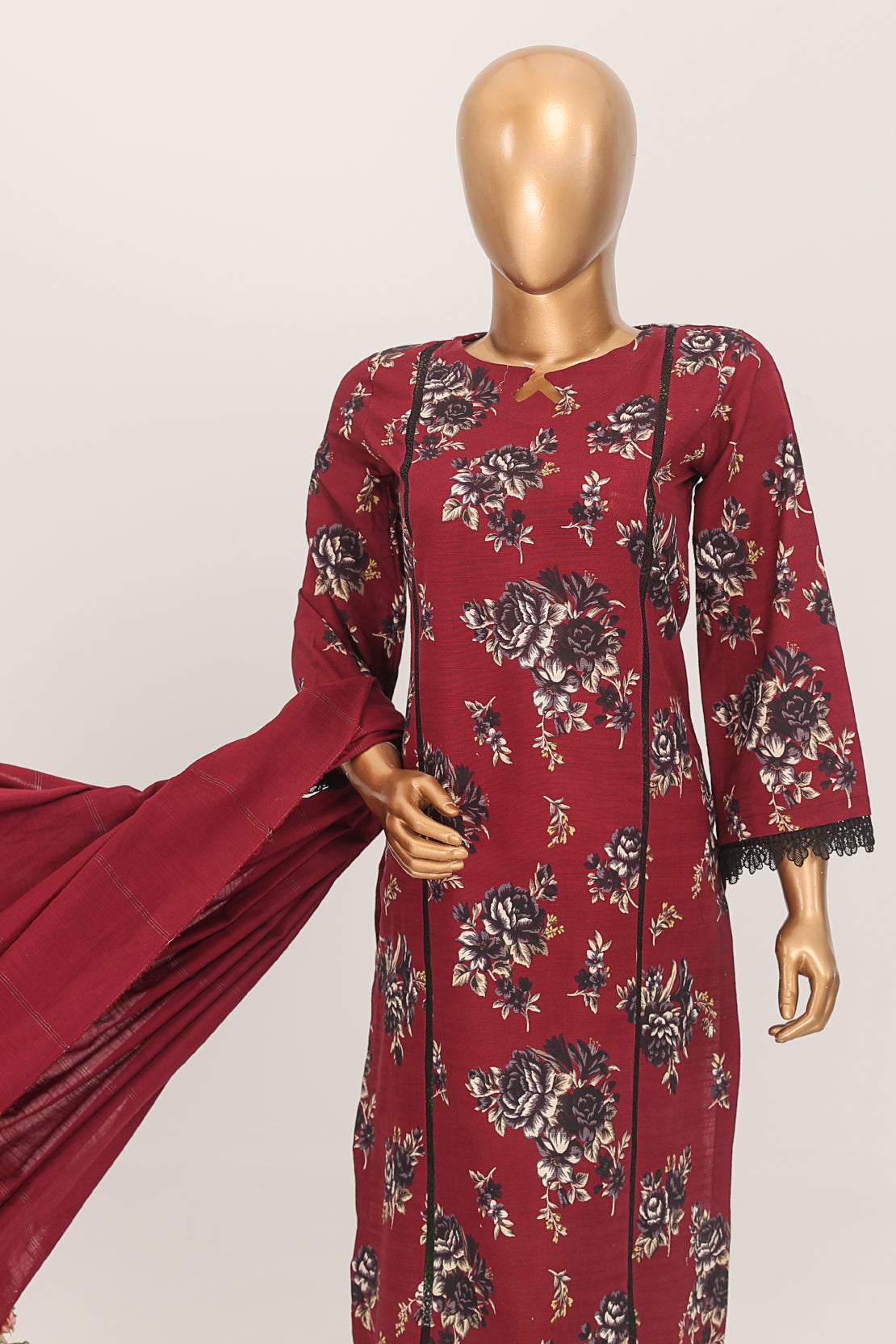 3 Piece - Digitaly Printed Khaddar - D106