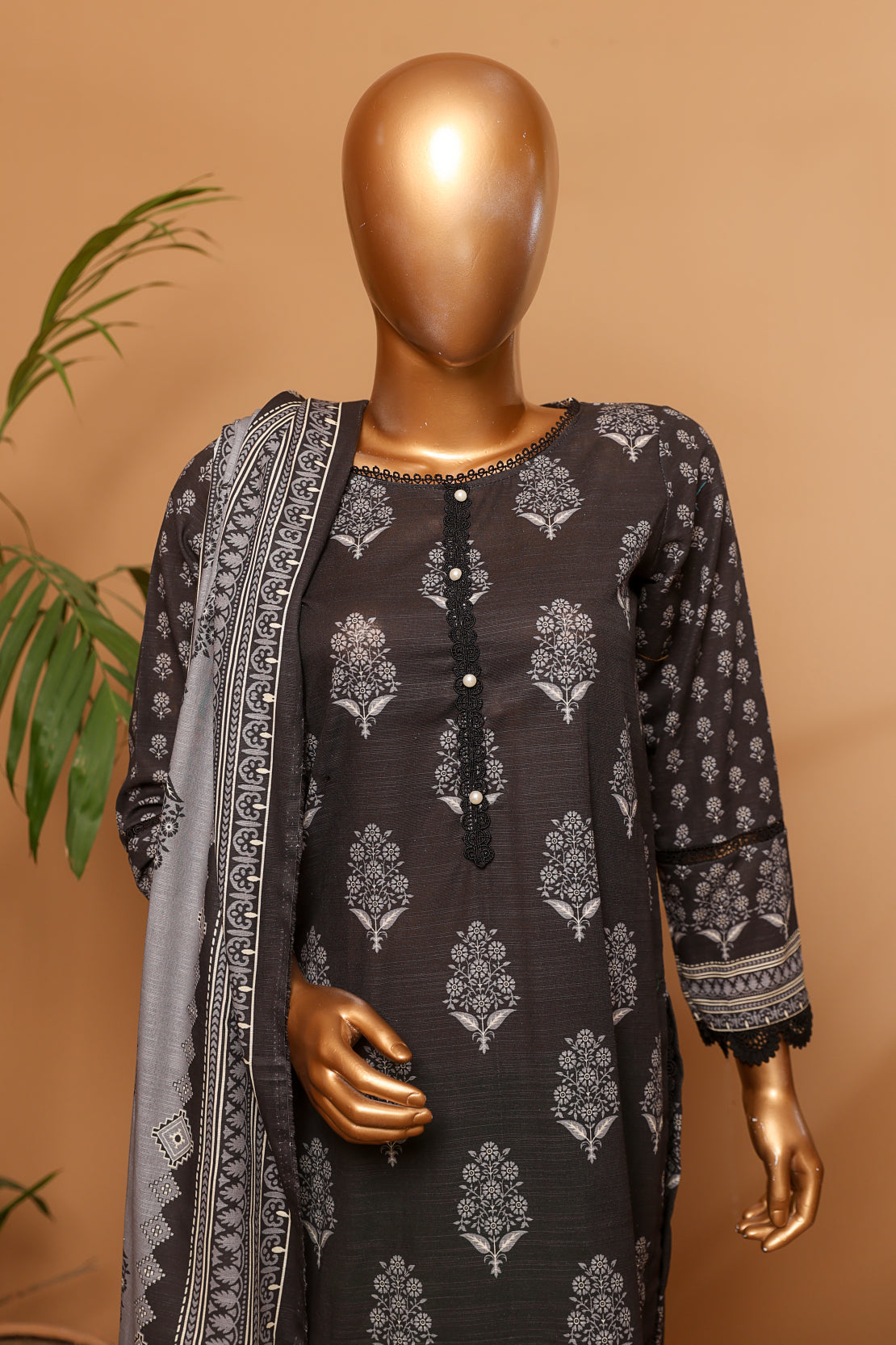 3 Piece - Embroidered Khaddar - D201