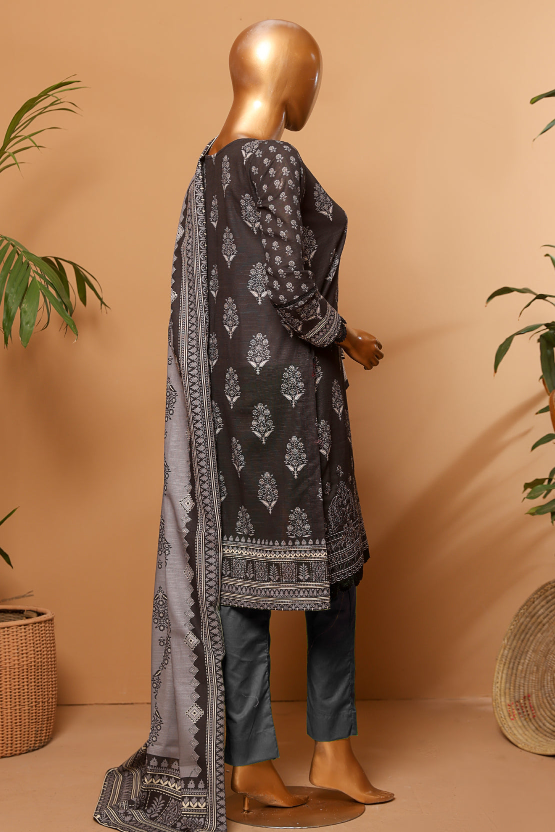 3 Piece - Embroidered Khaddar - D201
