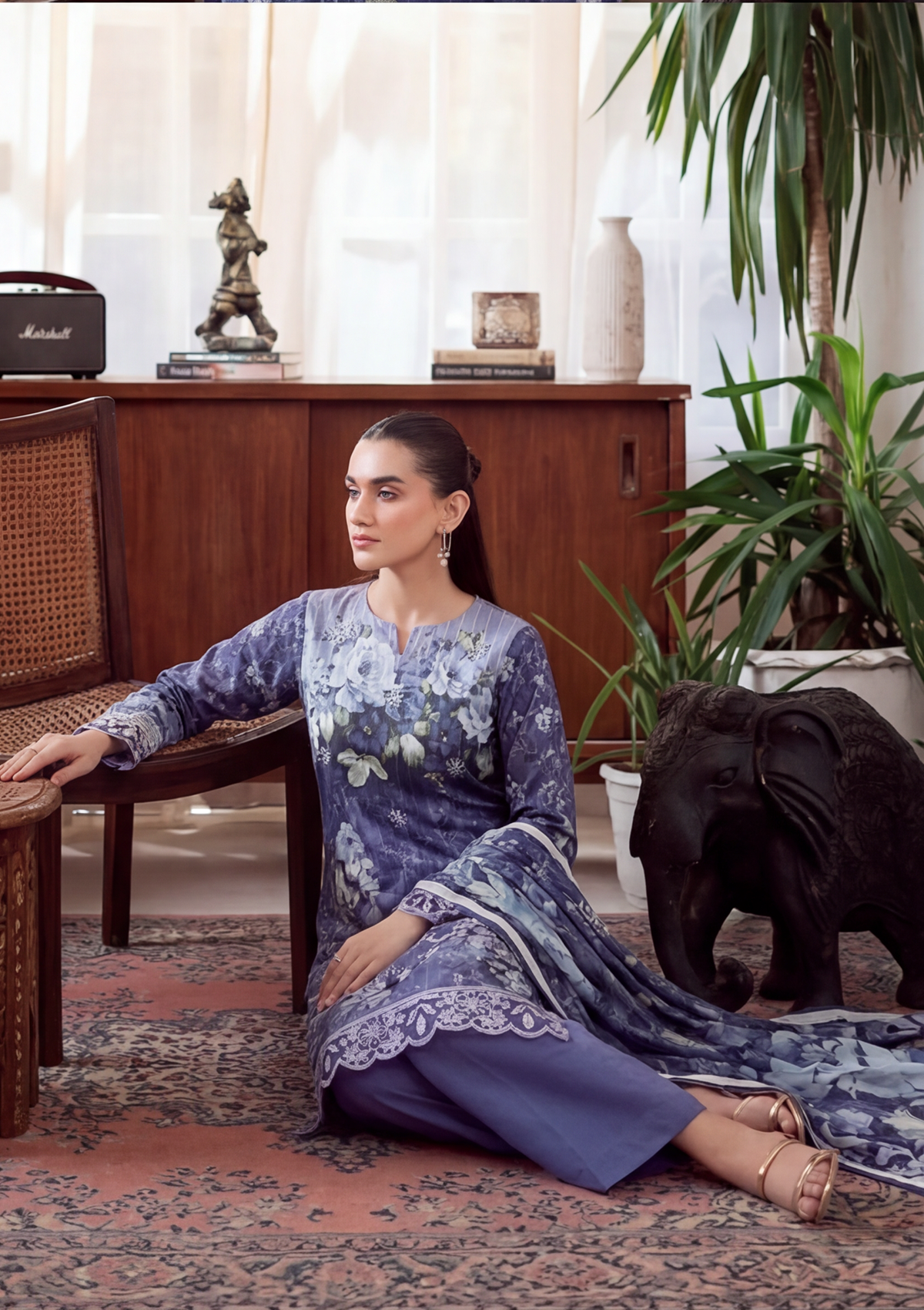 3 Piece - Embroidered Lawn - Fantak V303 - 07