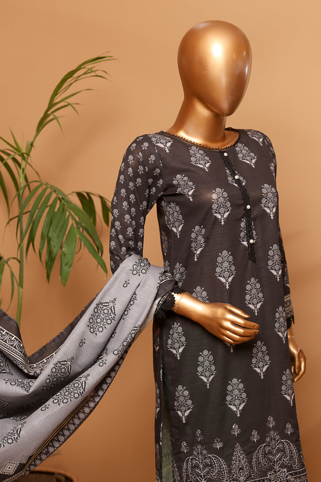 3 Piece - Embroidered Khaddar - D201