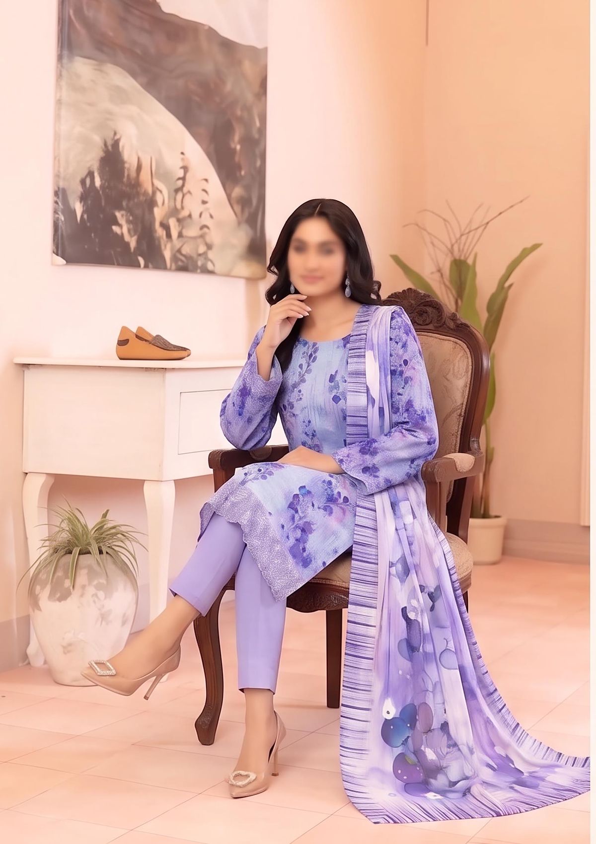 3 Piece - Embroidered Lawn - Fantak V177 - 08