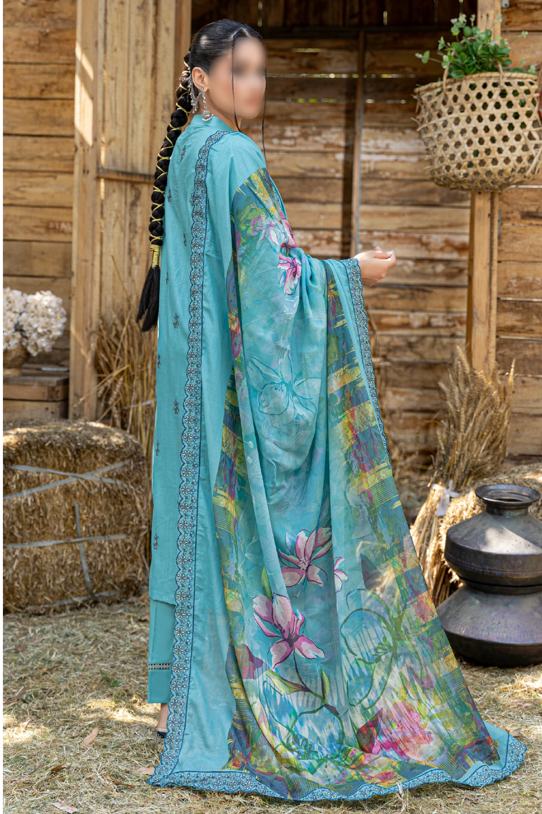 3 Piece - Embroidered Lawn - Andaz 103