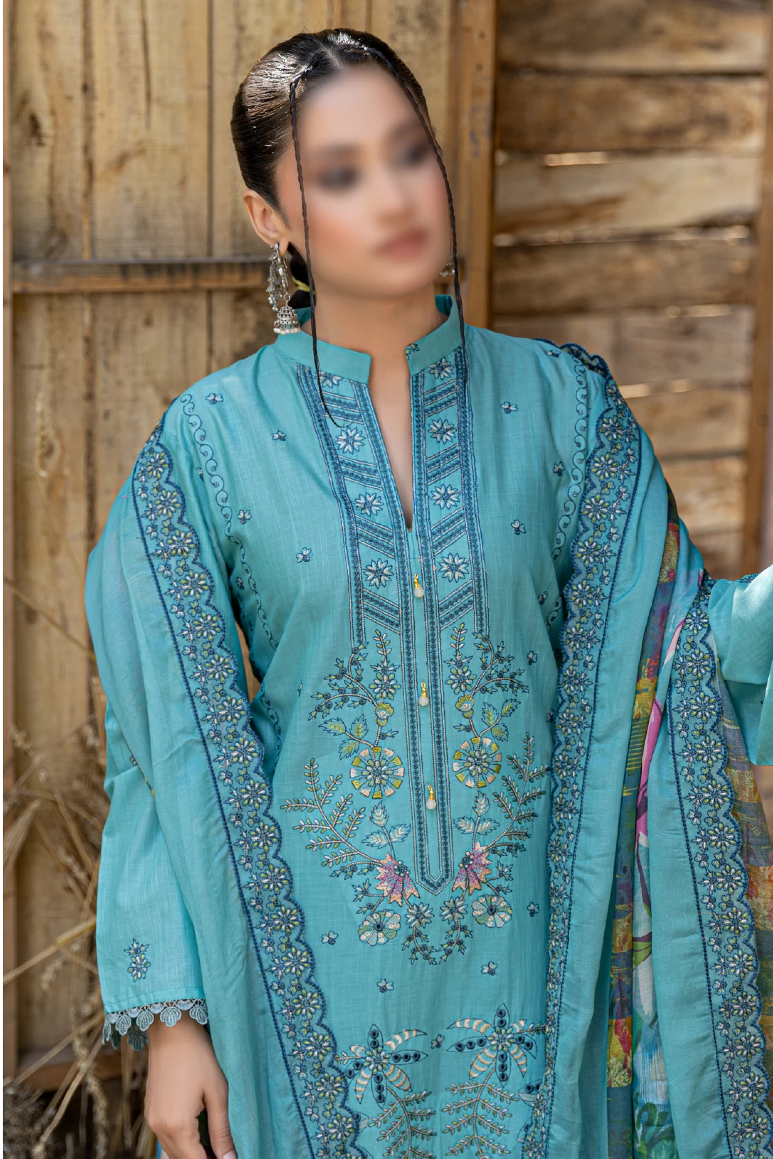 3 Piece - Embroidered Lawn - Andaz 103