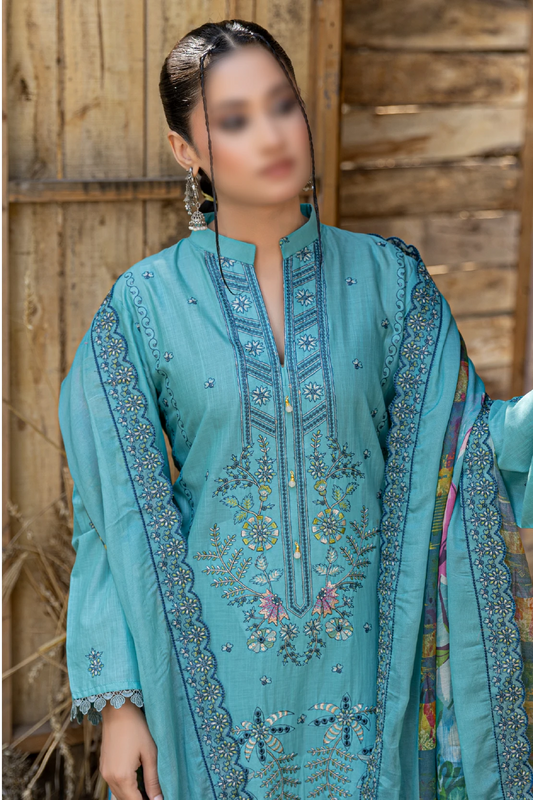 3 Piece - Embroidered Lawn - Andaz 103