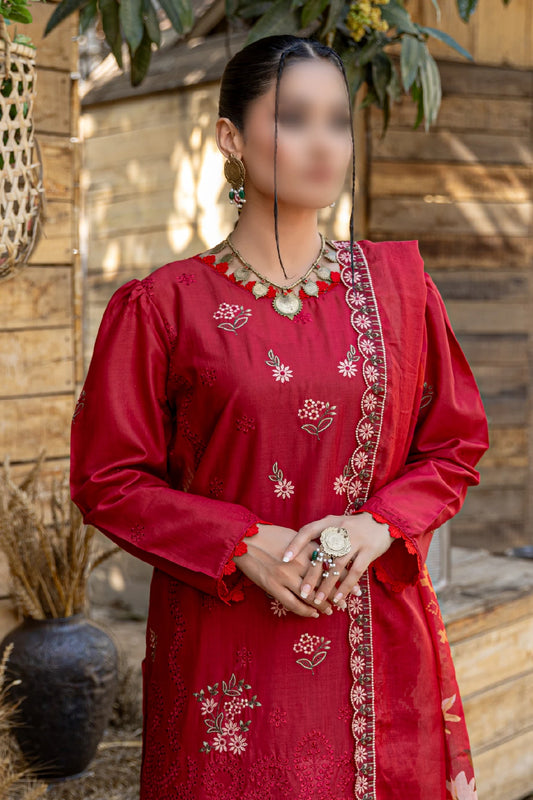3 Piece - Embroidered Lawn - Andaz 106
