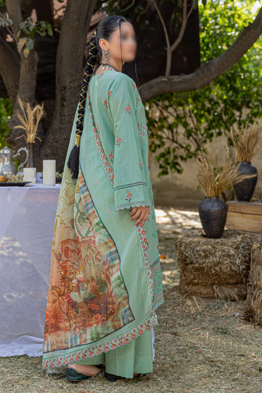 3 Piece - Embroidered Lawn - Andaz 107