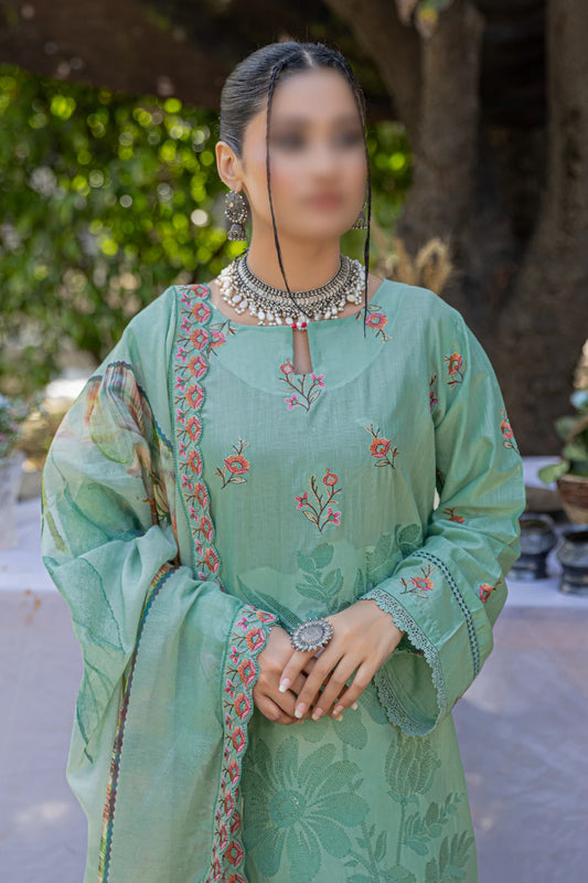 3 Piece - Embroidered Lawn - Andaz 107