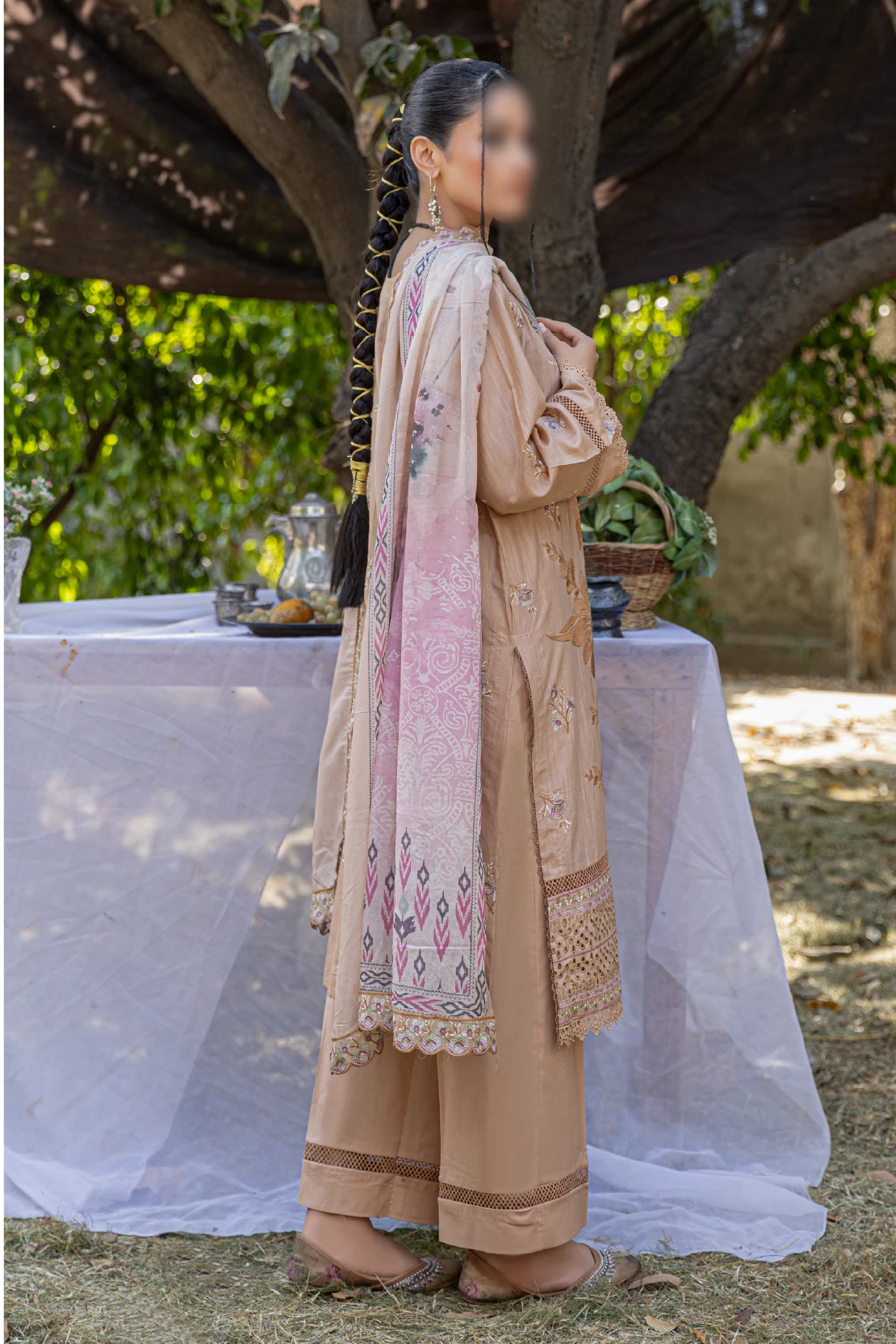 3 Piece - Embroidered Lawn - Andaz 108