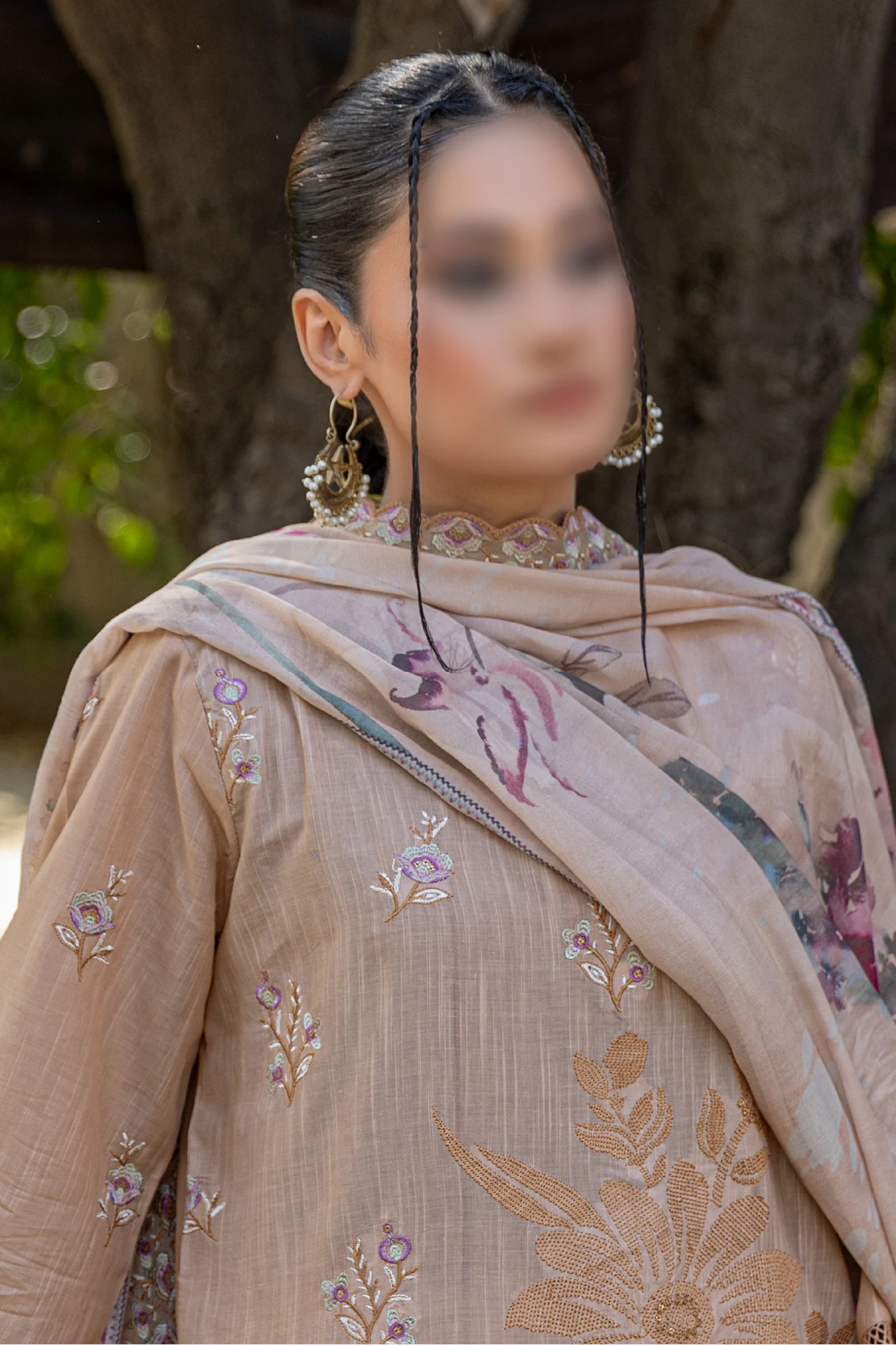 3 Piece - Embroidered Lawn - Andaz 108