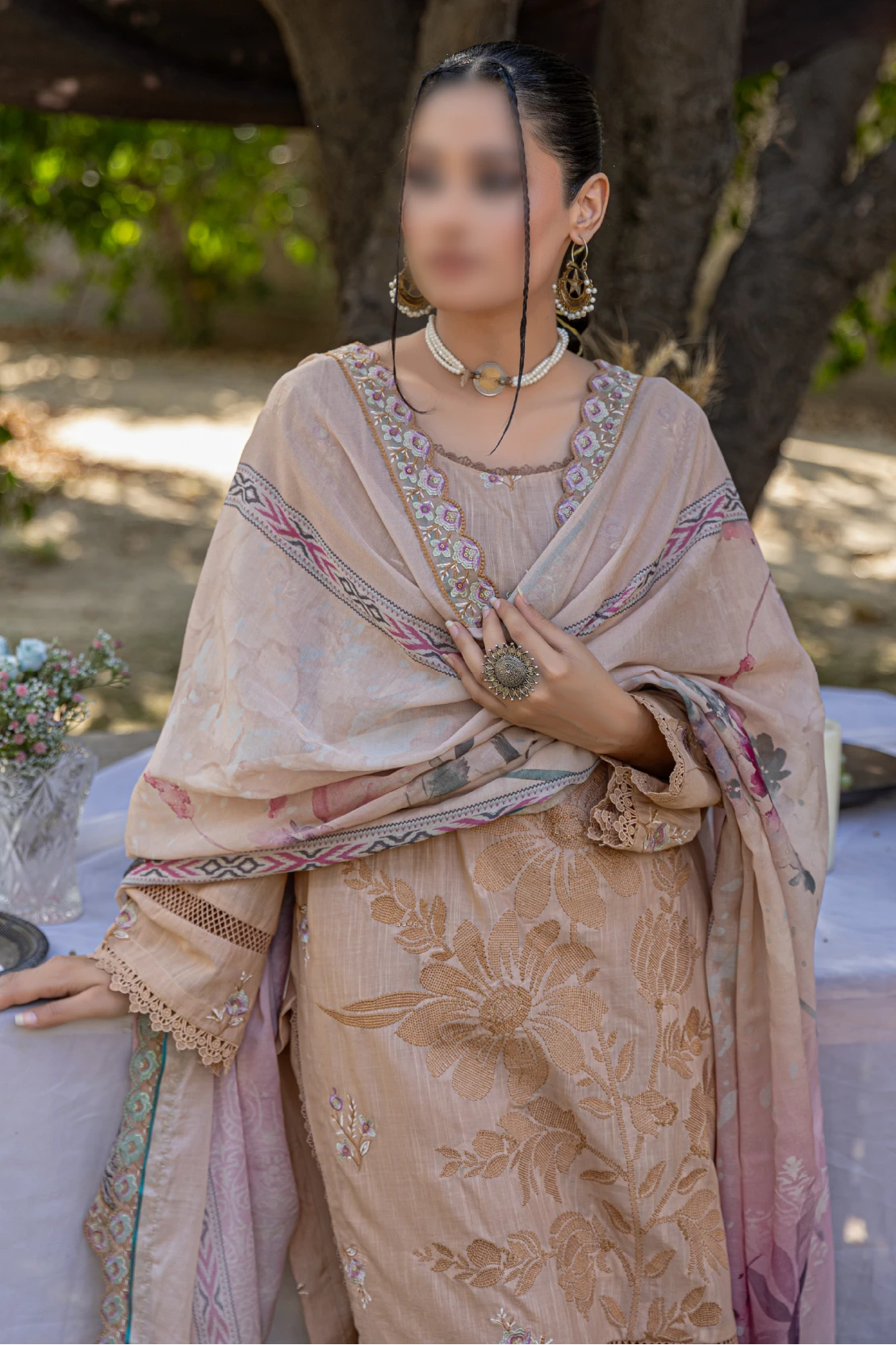 3 Piece - Embroidered Lawn - Andaz 108