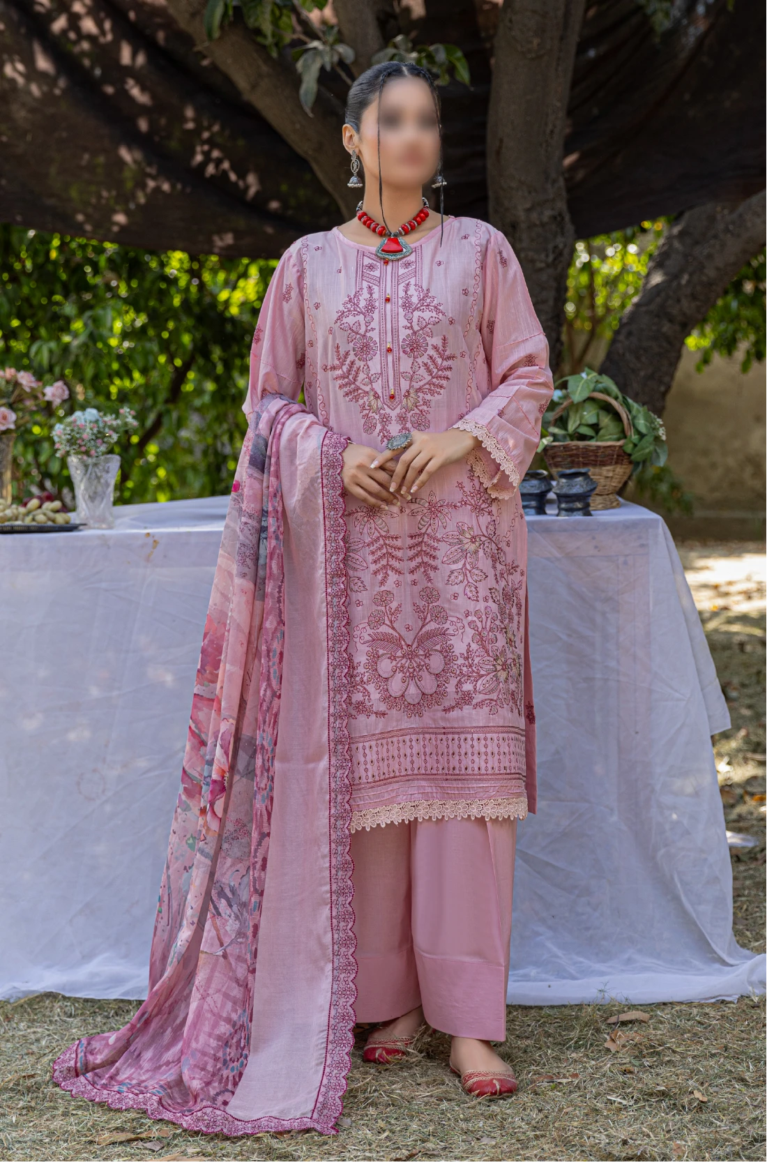 3 Piece - Embroidered Lawn - Andaz 109