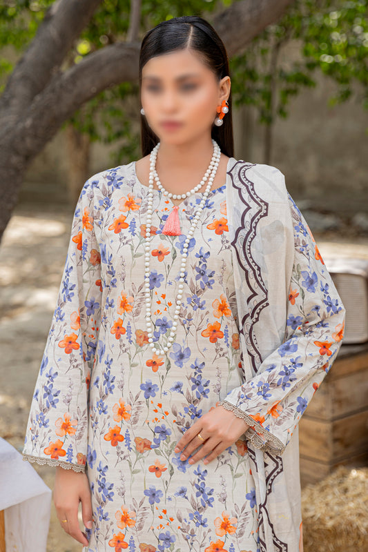 3 Piece - Embroidered Lawn  - Bloom 501