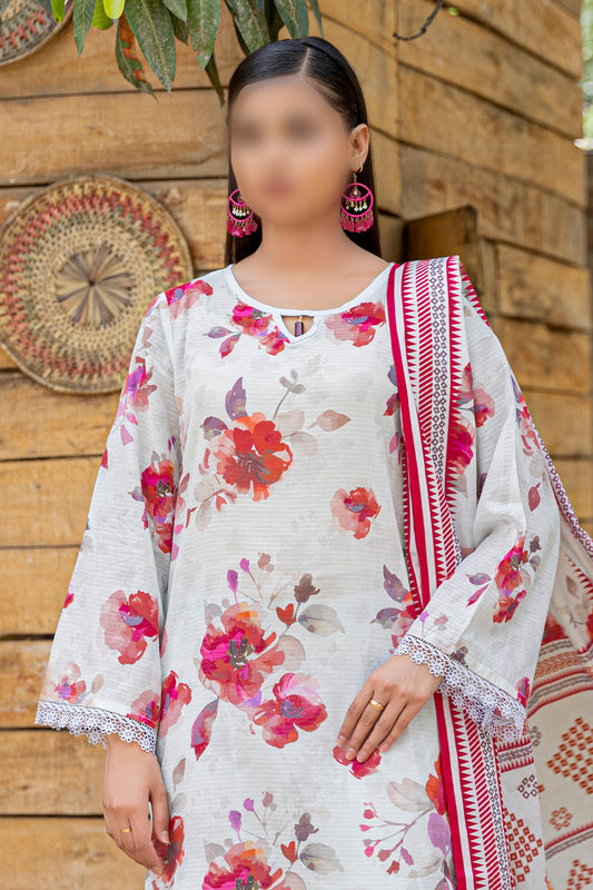 3 Piece - Embroidered Lawn  - Bloom 506