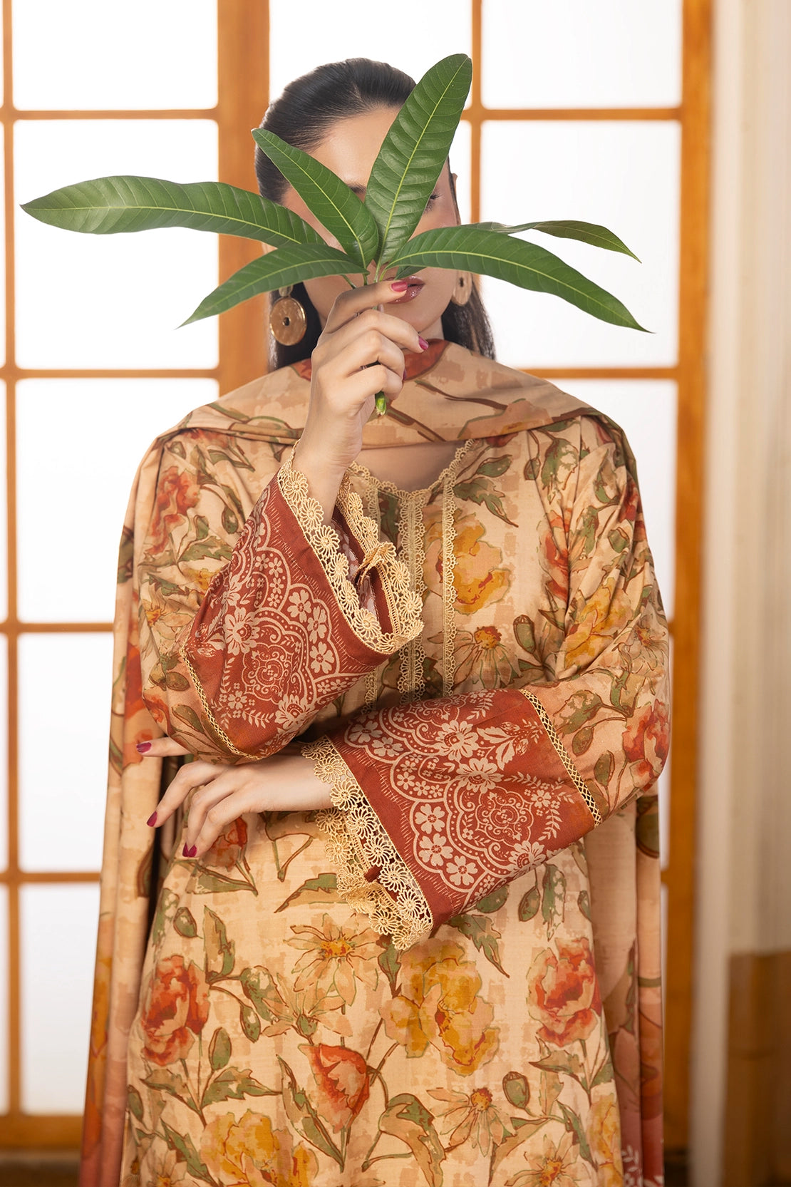 3 Piece - Digitally Printed Linen Slub - WD401