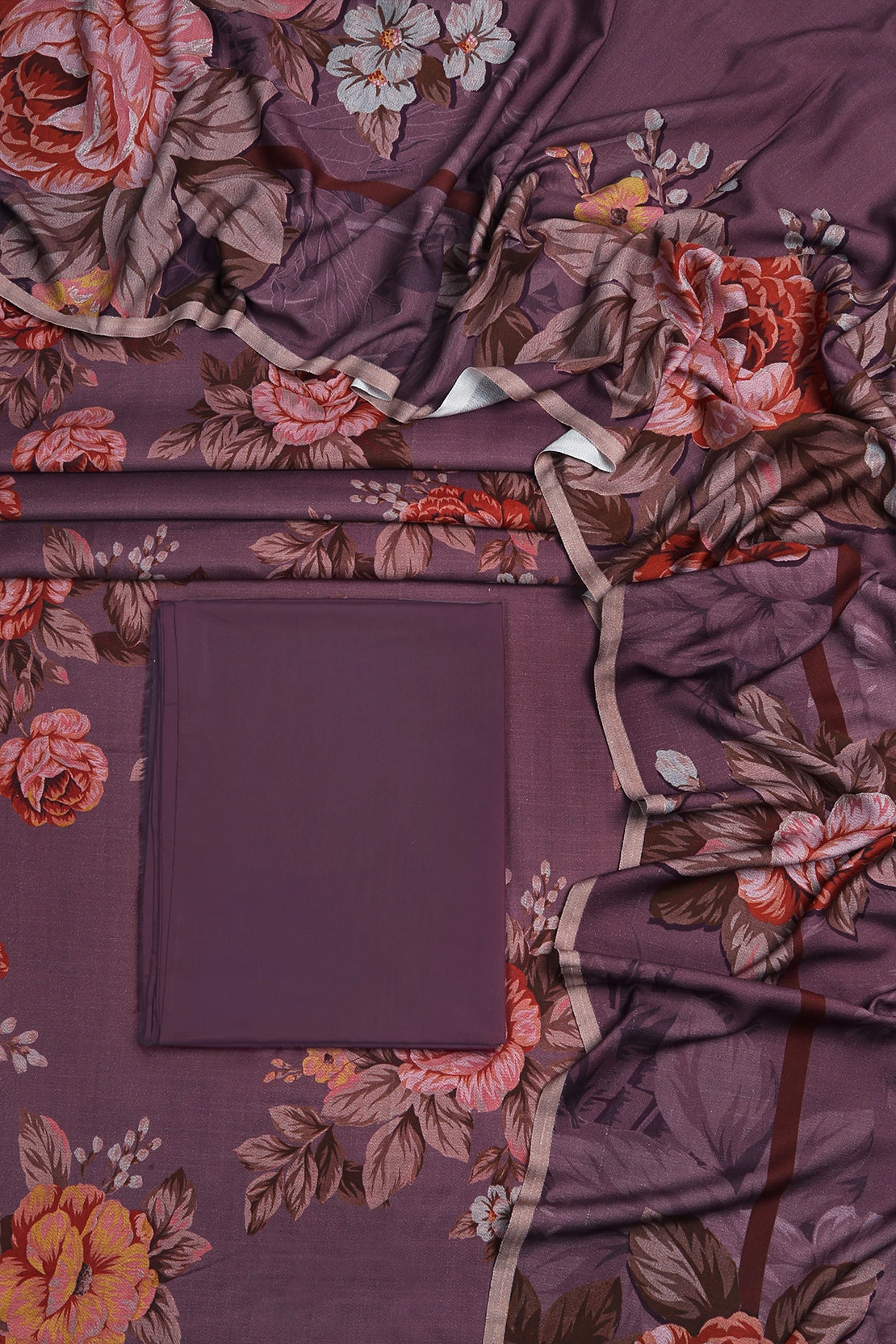 3 Piece - Digitally Printed Dhanak - WD110