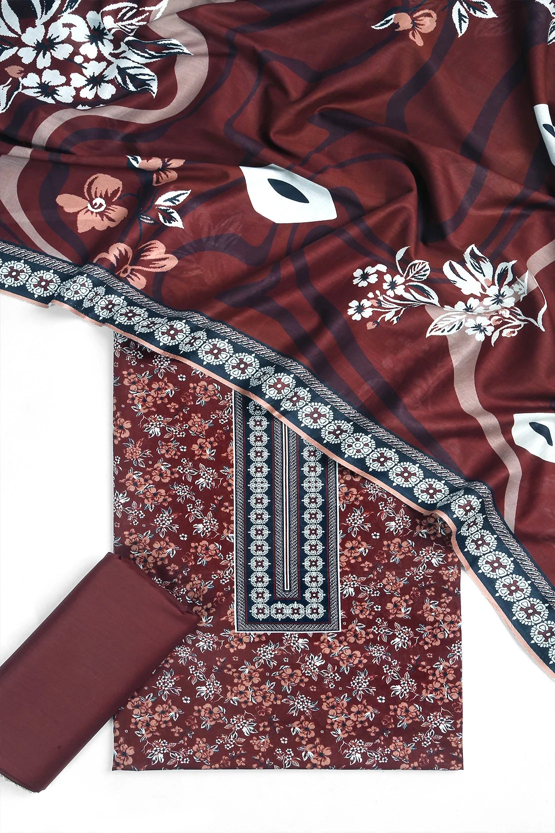 3 Piece - Digitally Printed Lawn - F10 - D4505