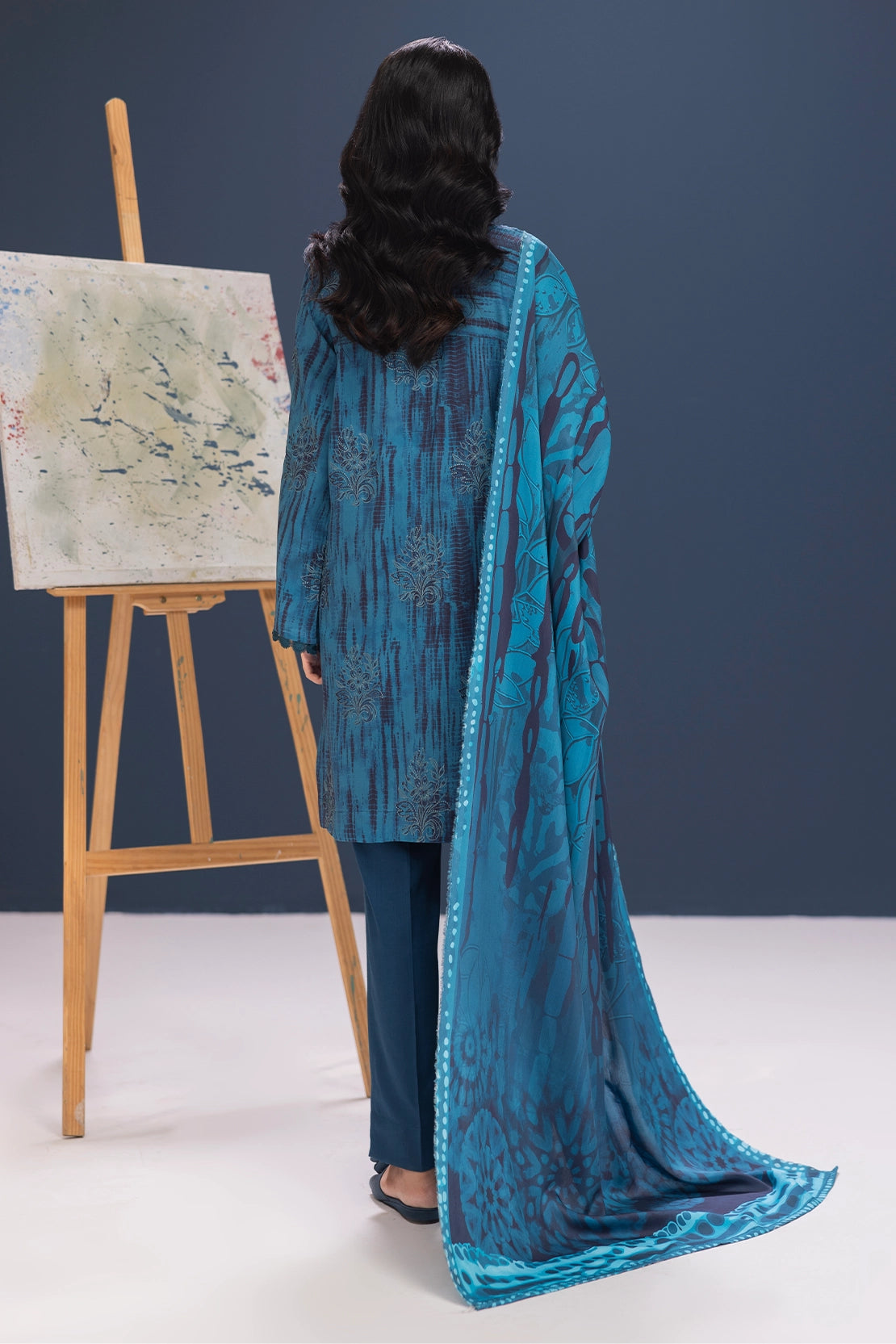 3 Piece - Embroidered Viscose - WD1101
