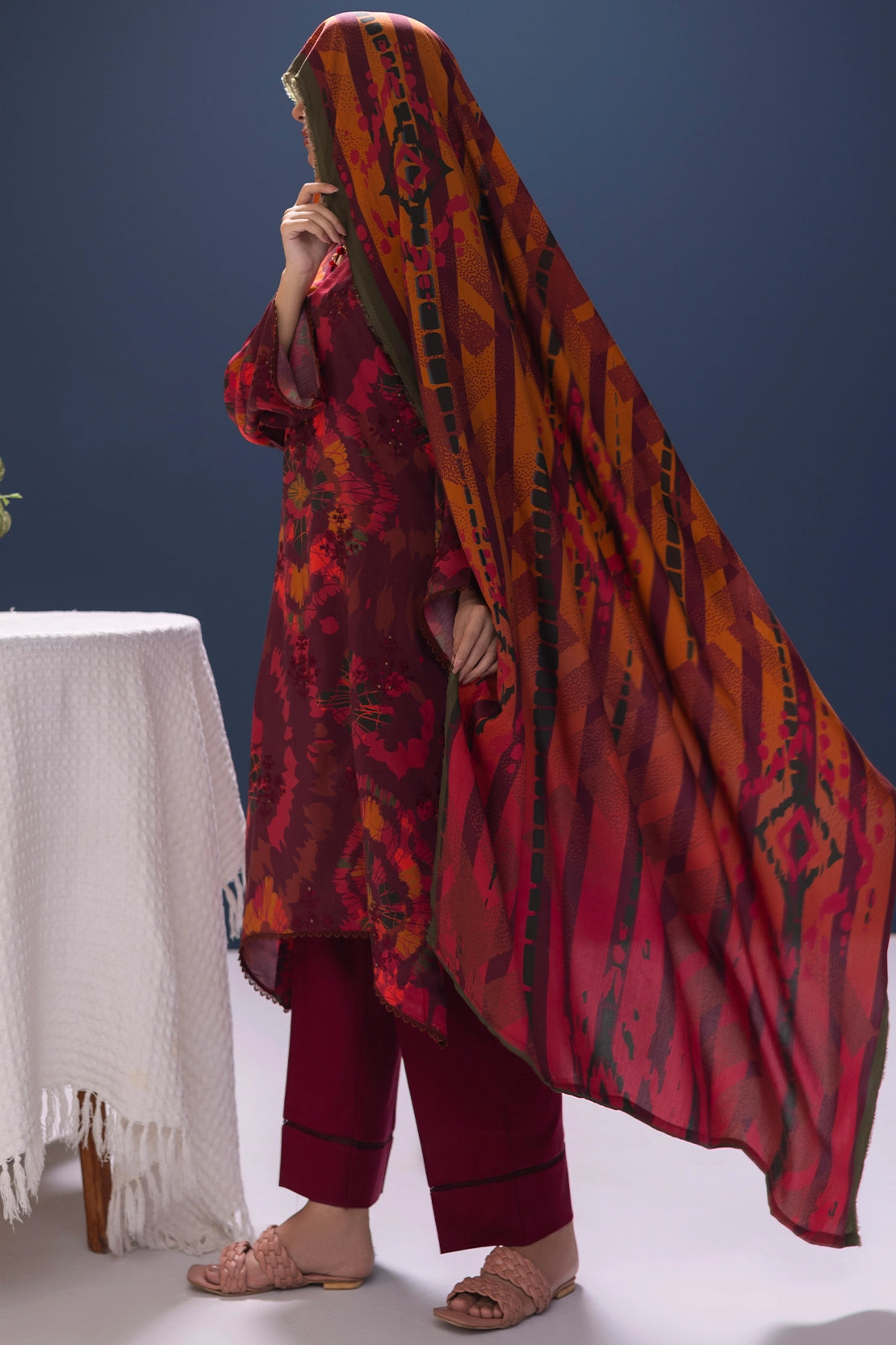 3 Piece - Embroidered Viscose - WD1104