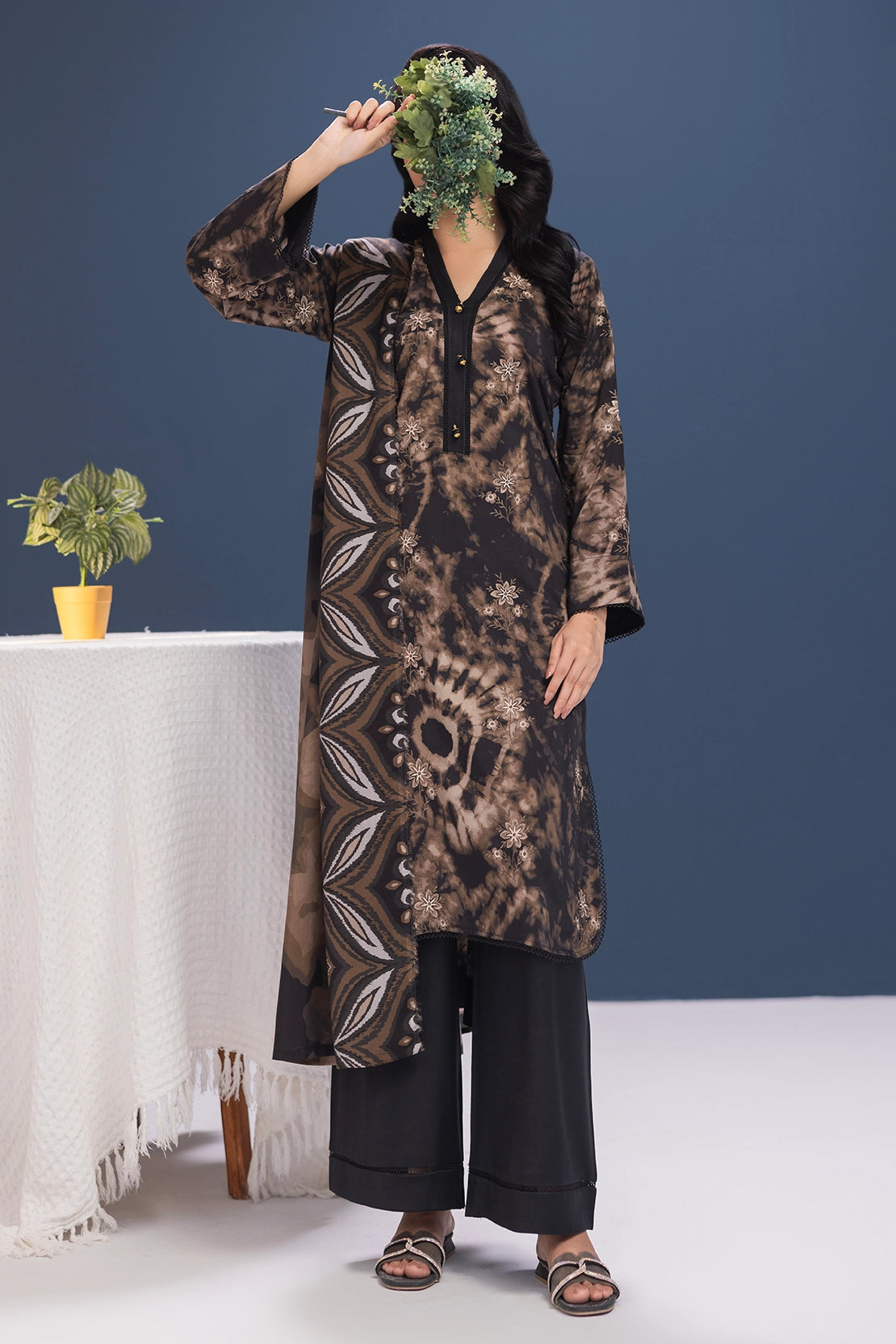 3 Piece - Embroidered Viscose - WD1105