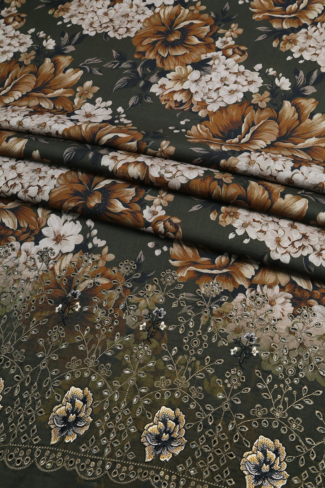 3 Piece - Embroidered Doriya Linen - WD1611