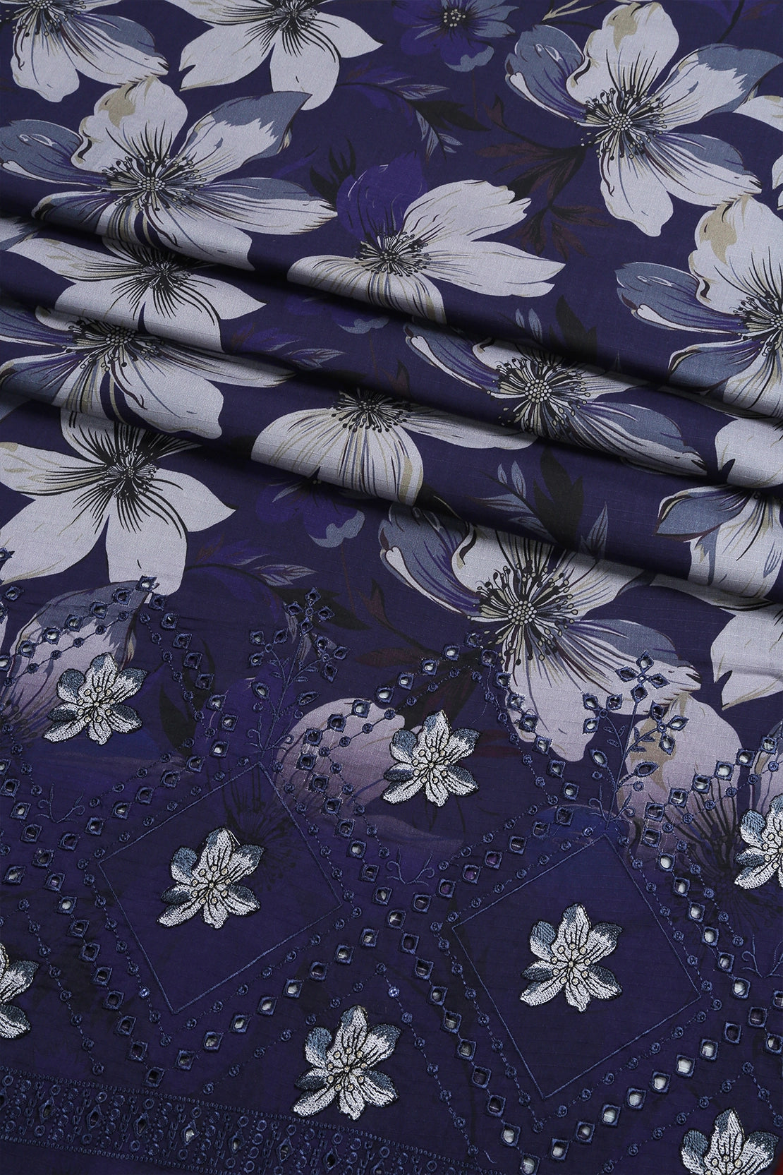 3 Piece - Embroidered Doriya Linen - WD1605