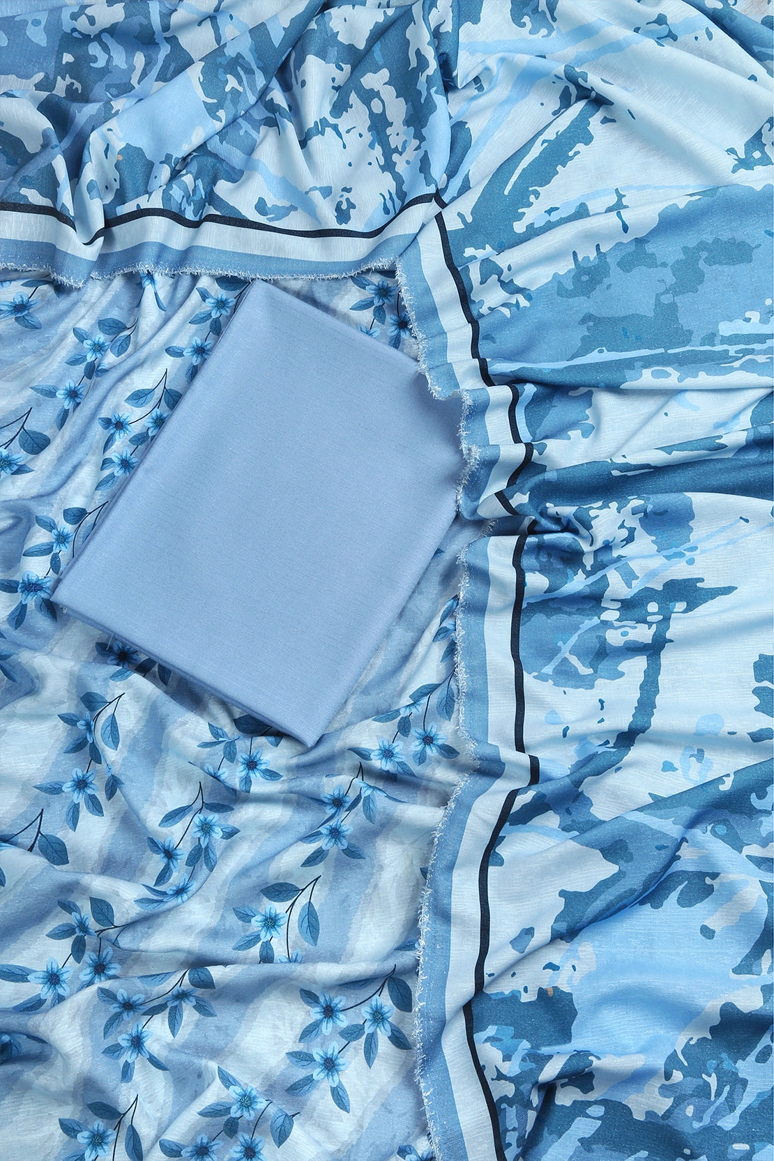 3 Piece - Digitally Printed Silk Karandi - WD1705