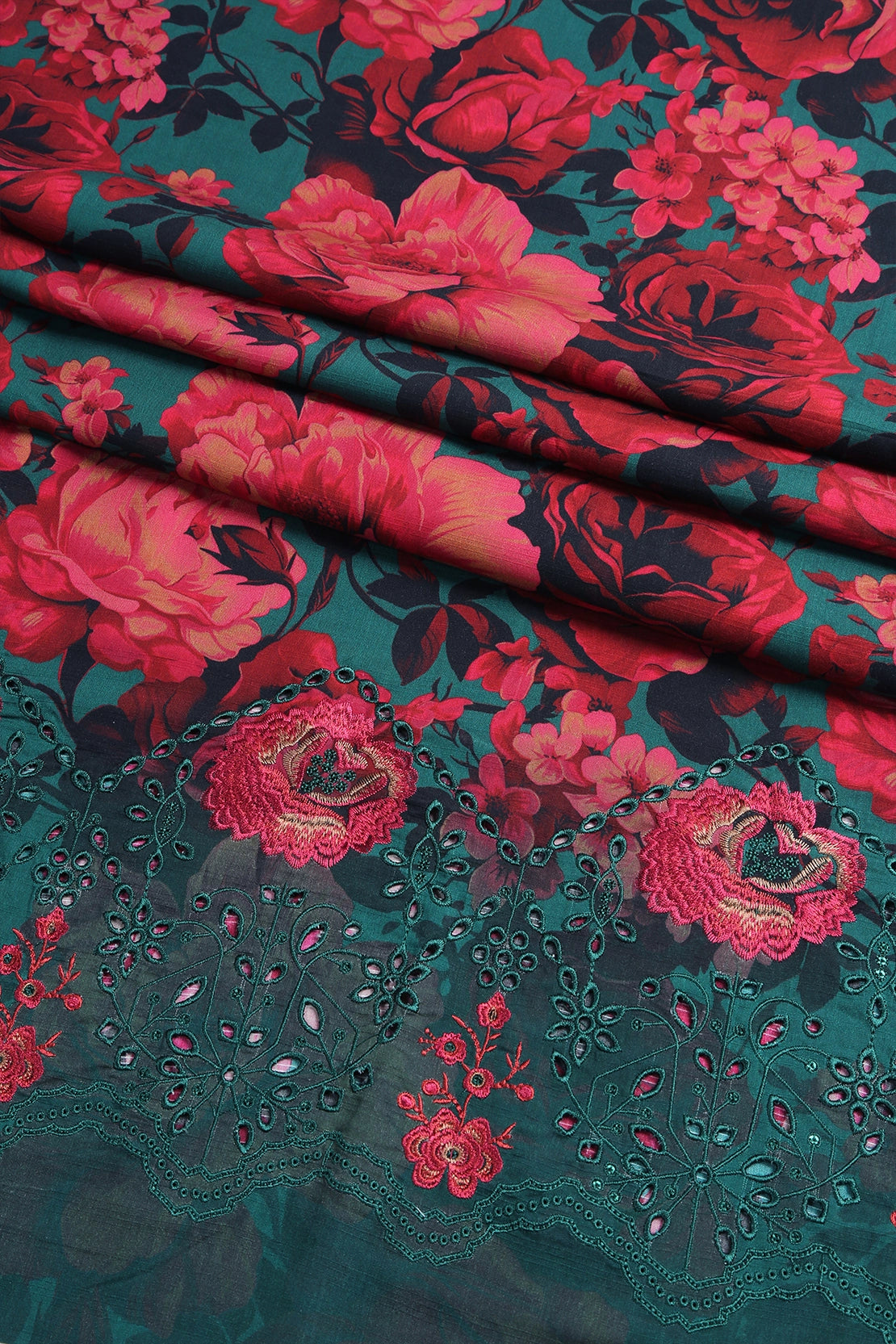 3 Piece - Embroidered Doriya Linen - WD1609