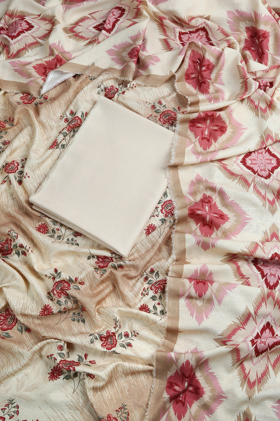 3 Piece - Digitally Printed Silk Karandi - WD1709