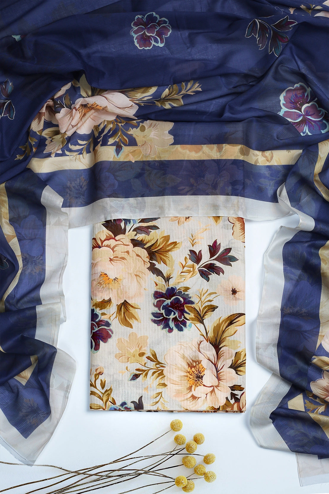 3 Piece - Digitally Printed Doriya Lawn - D1813