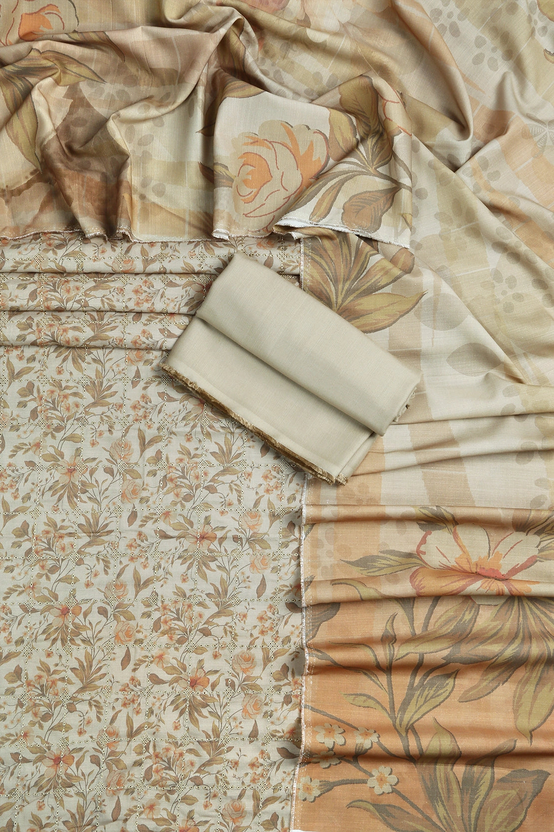 3 Piece - Embroidered Linen Slub - WD1810