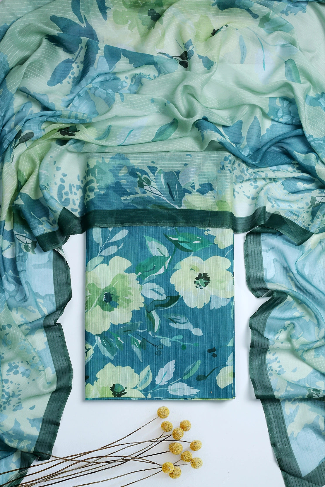 3 Piece - Digitally Printed Doriya Lawn - D1820