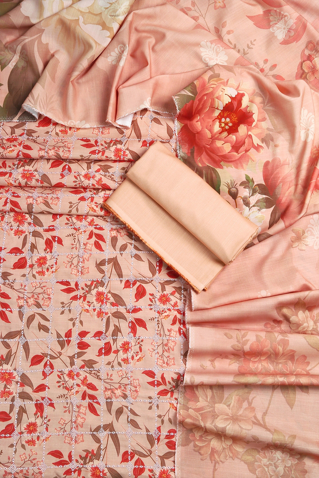 3 Piece - Embroidered Linen Slub - WD1808