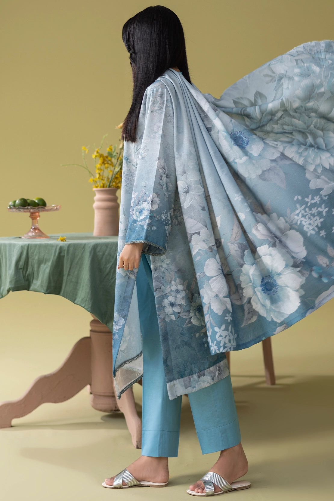 3 Piece - Digitally Printed Silk Karandi - WD801