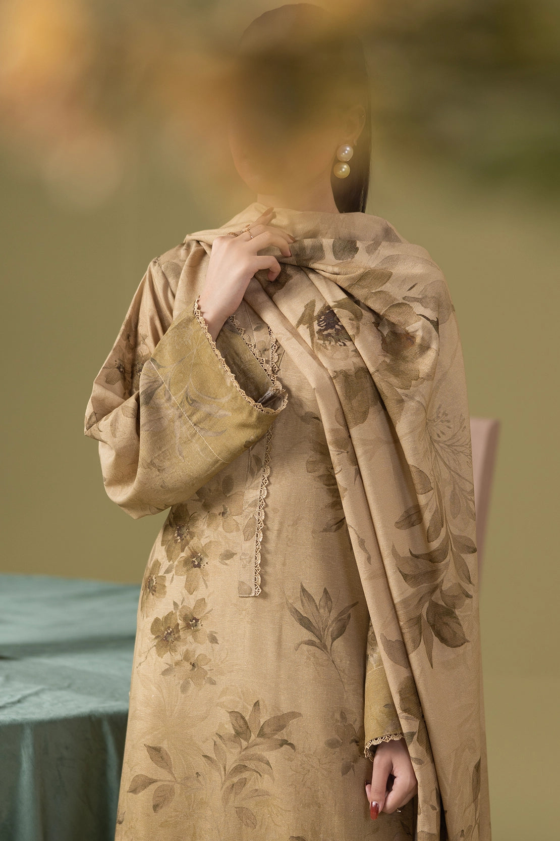 3 Piece - Digitally Printed Silk Karandi - WD812