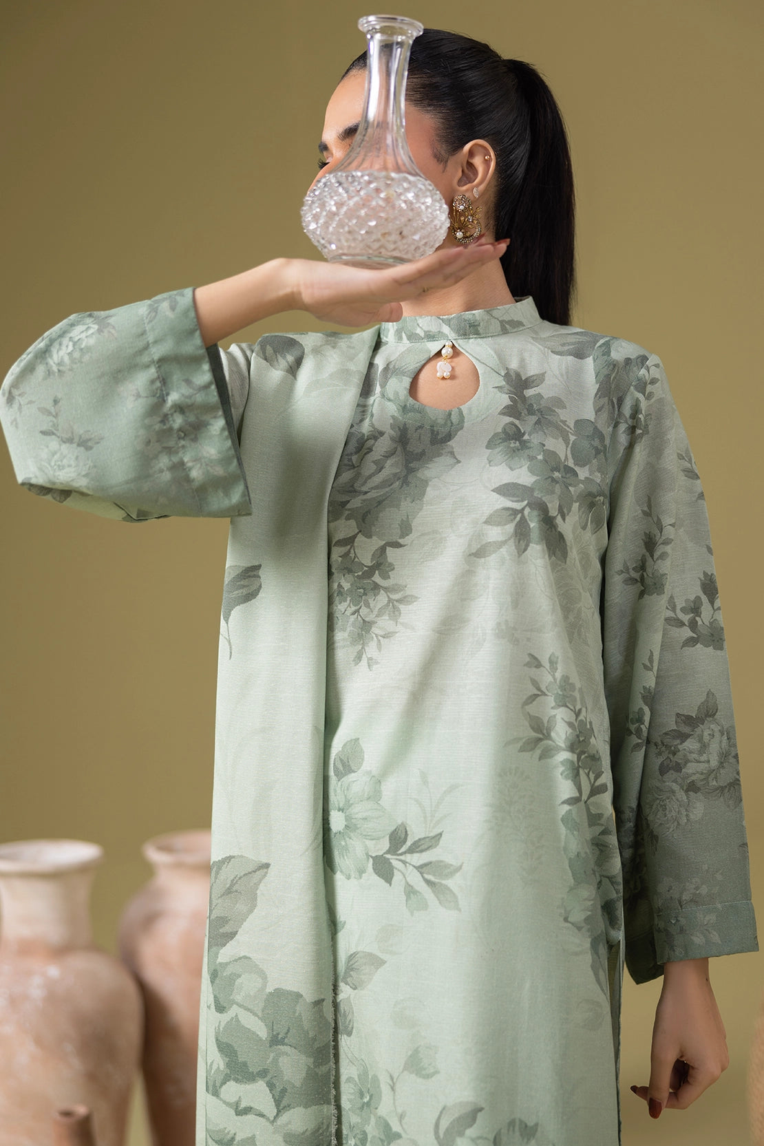 3 Piece - Digitally Printed Silk Karandi - WD808