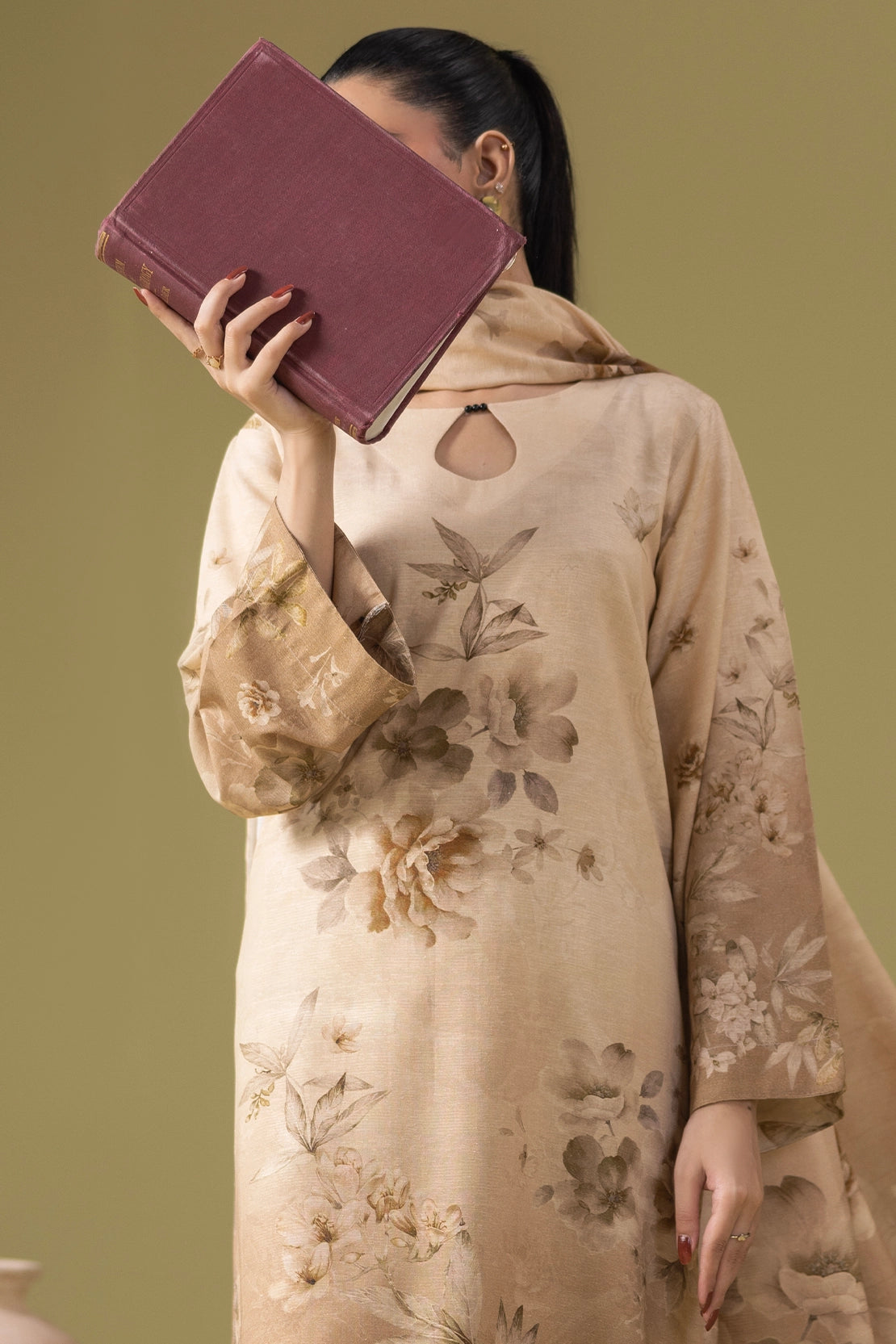 3 Piece - Digitally Printed Silk Karandi - WD809