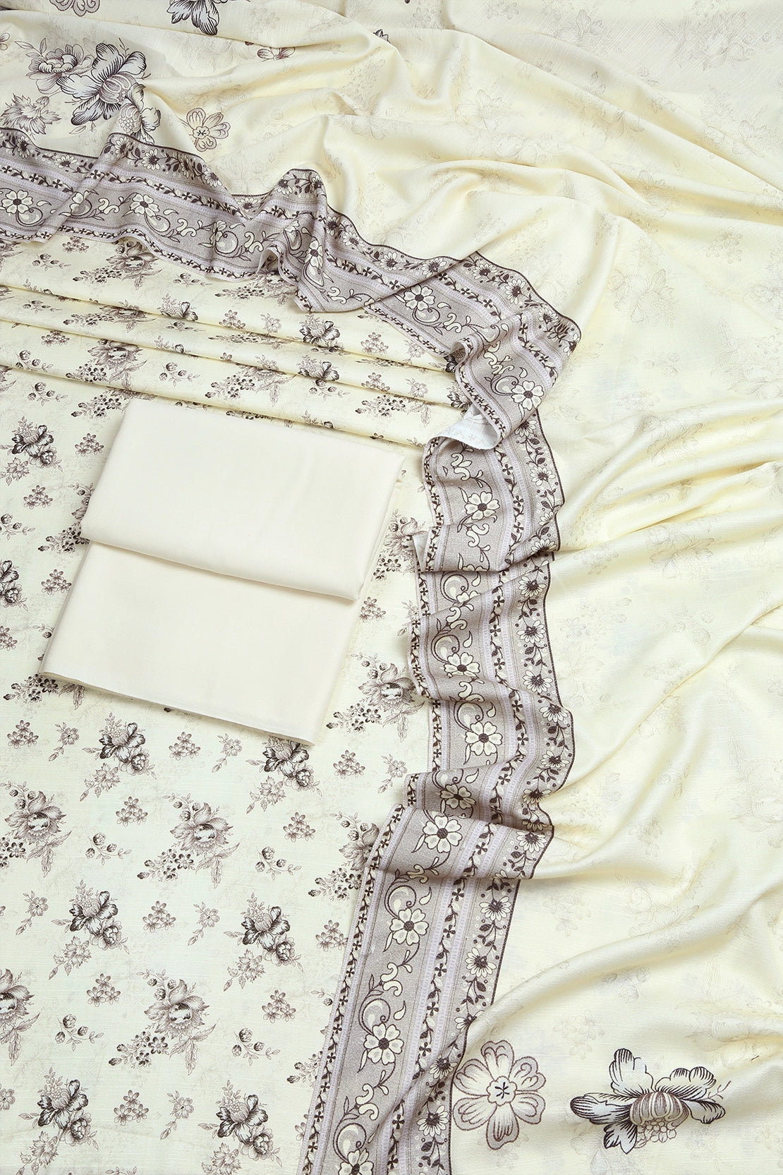 3 Piece - Digitally Printed Dhanak - WD902