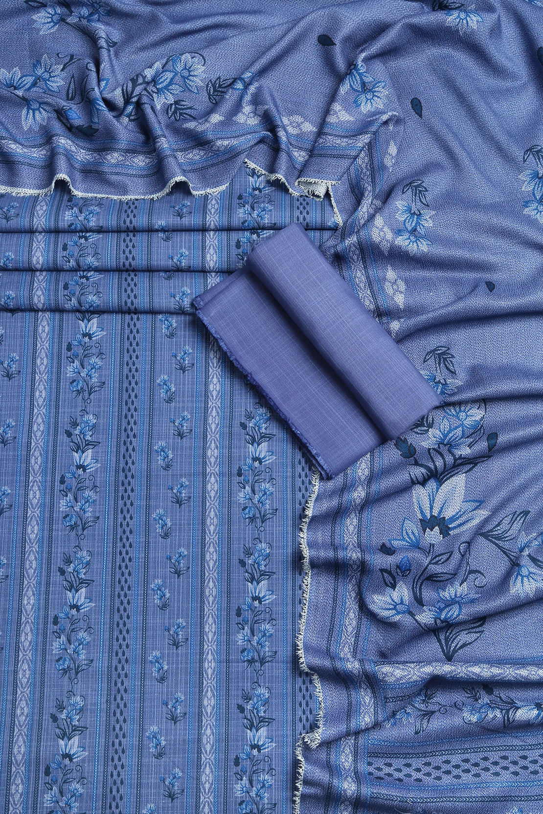 3 Piece - Digitally Printed Cherry Slub Dhanak - WD1903