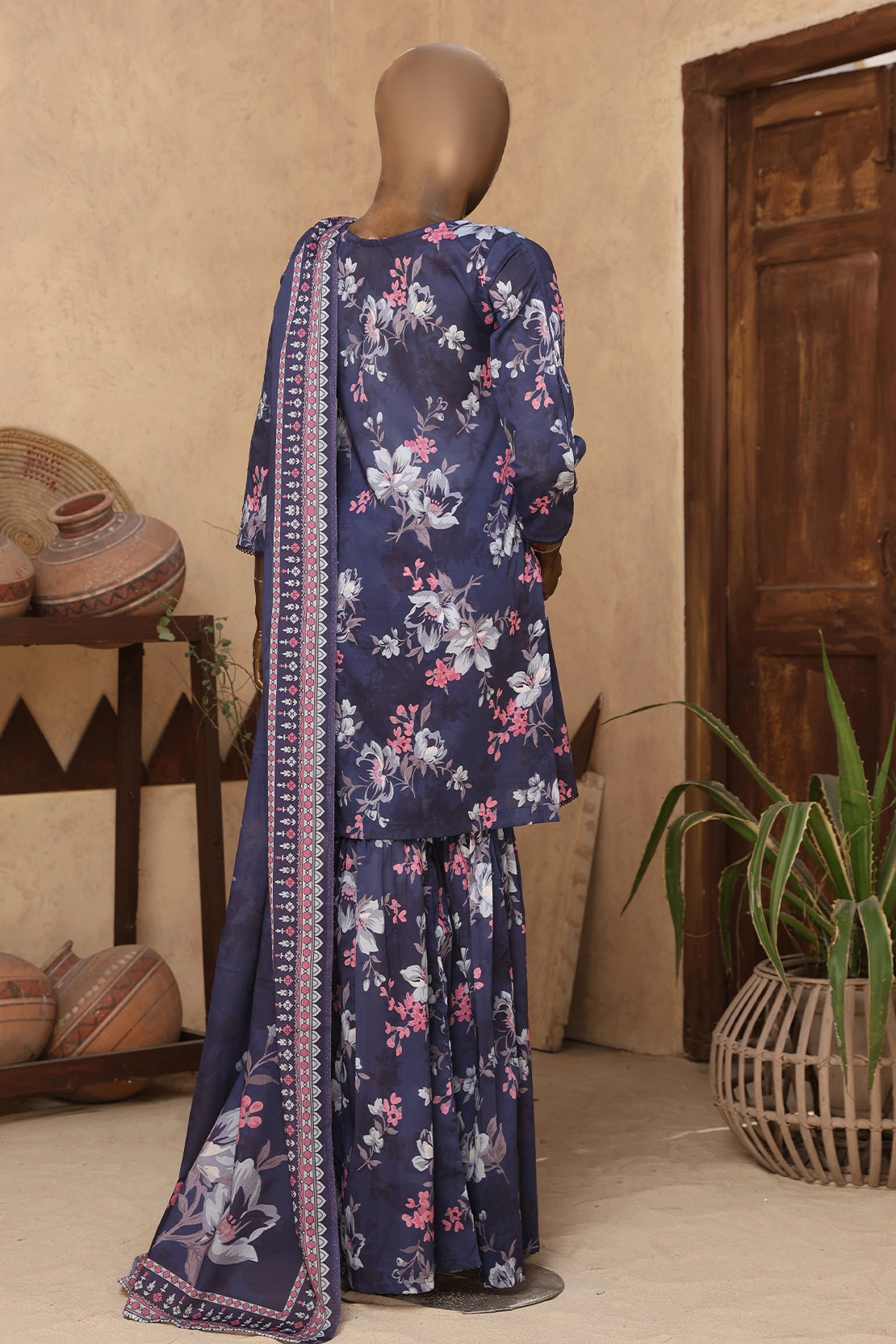 2 Piece - Digitally Printed Doriya Lawn - D303