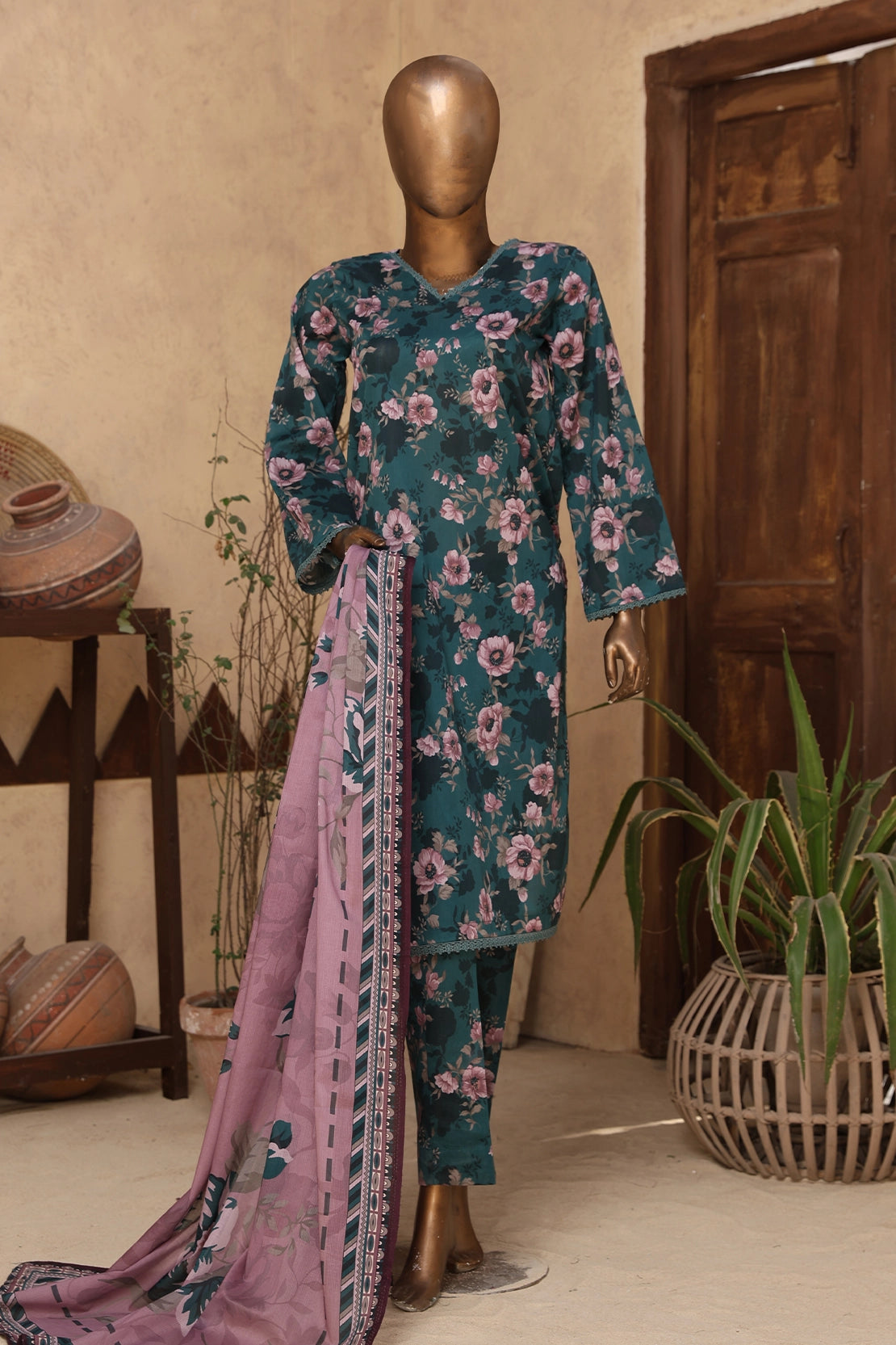 2 Piece - Digitally Printed Doriya Lawn - D304