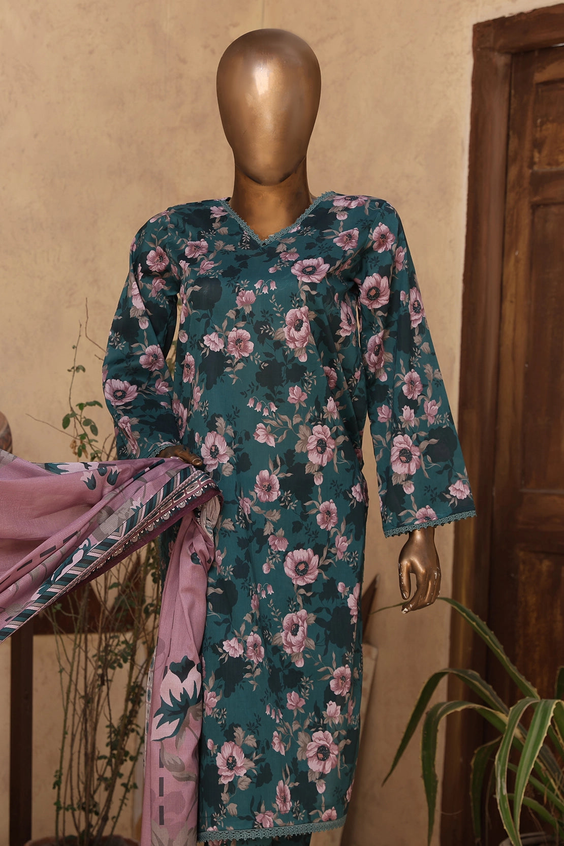 2 Piece - Digitally Printed Doriya Lawn - D304
