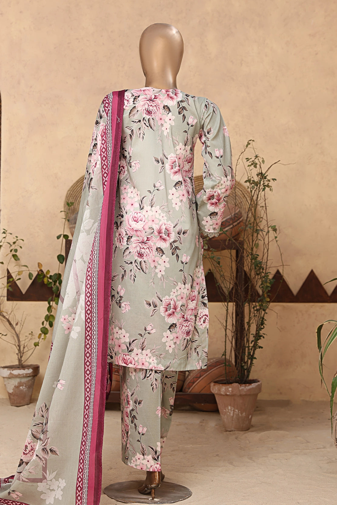 2 Piece - Digitally Printed Doriya Lawn - D302
