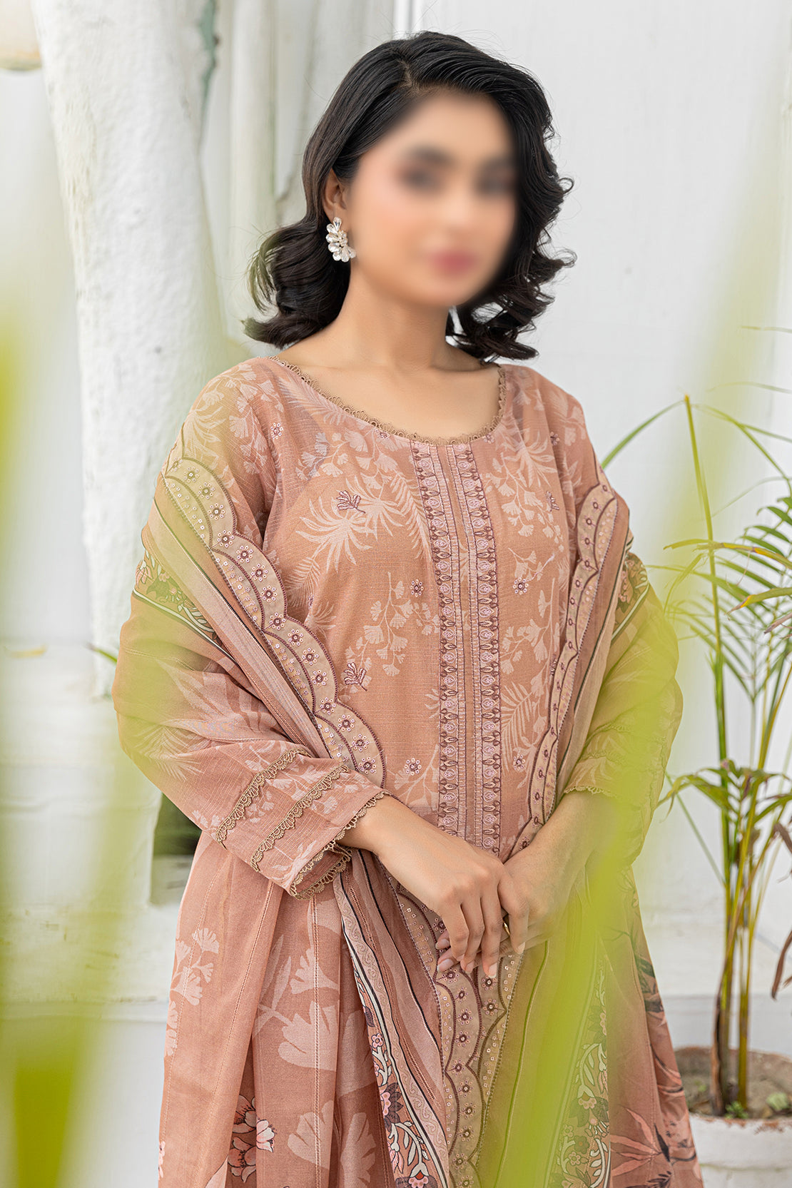 3 Piece - Embroidered Lawn - Afrozeh 203