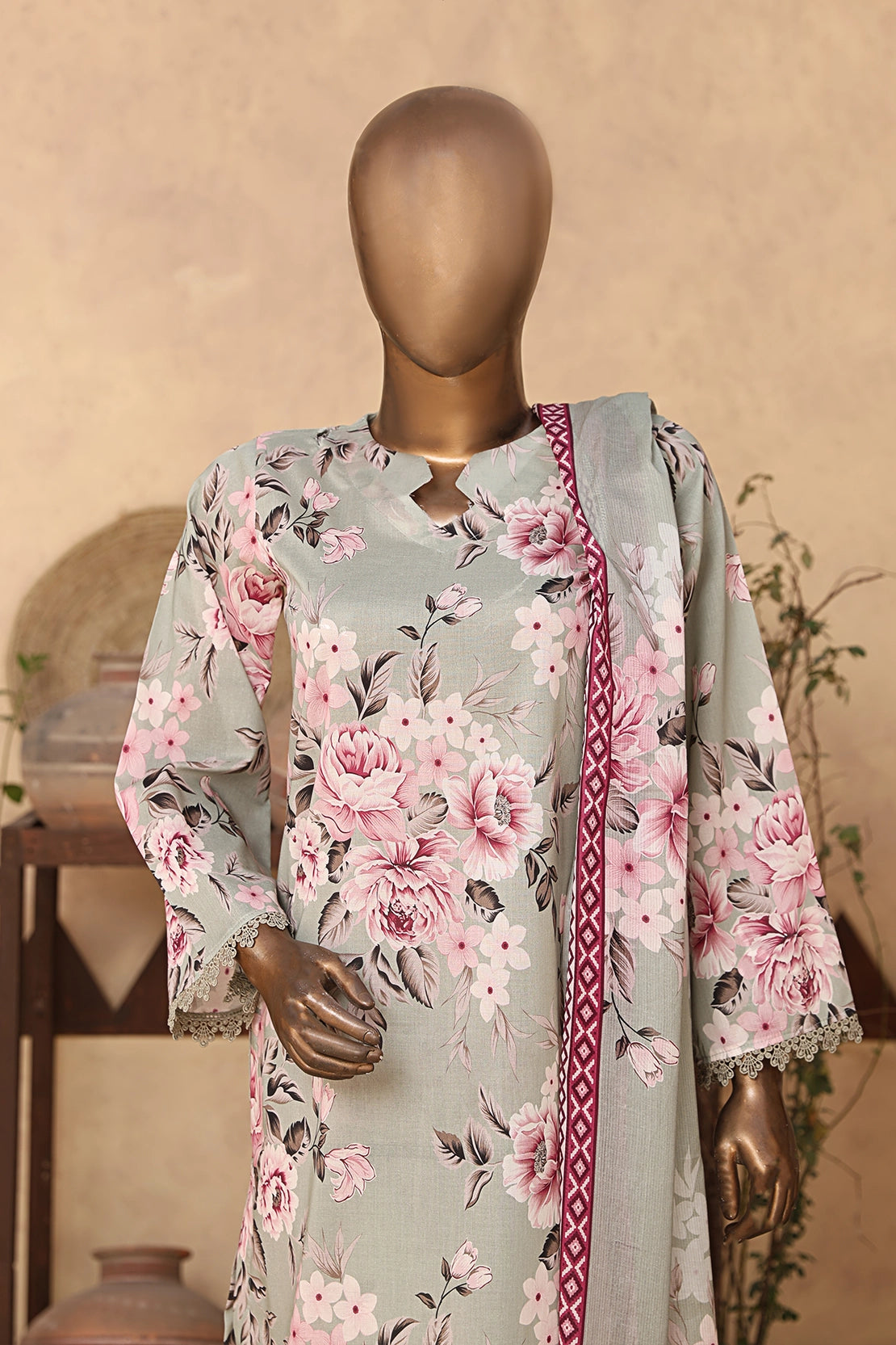 2 Piece - Digitally Printed Doriya Lawn - D302