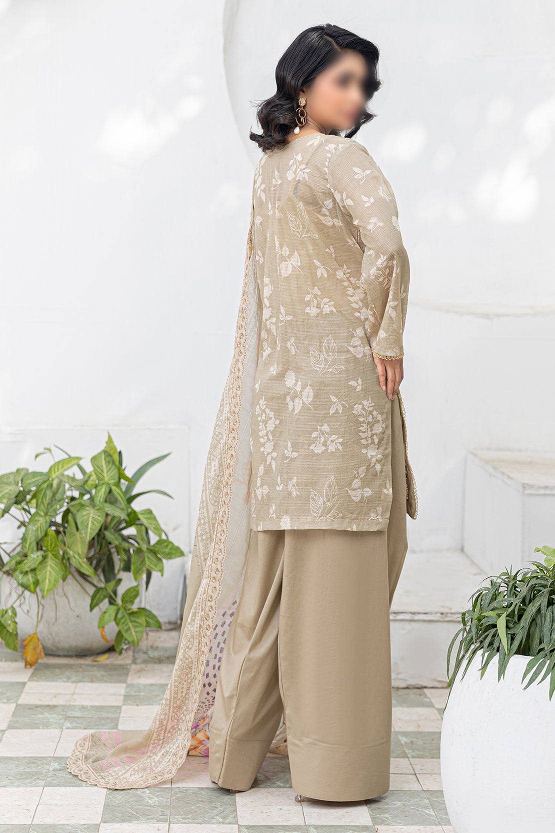 3 Piece - Embroidered Lawn - Afrozeh 205