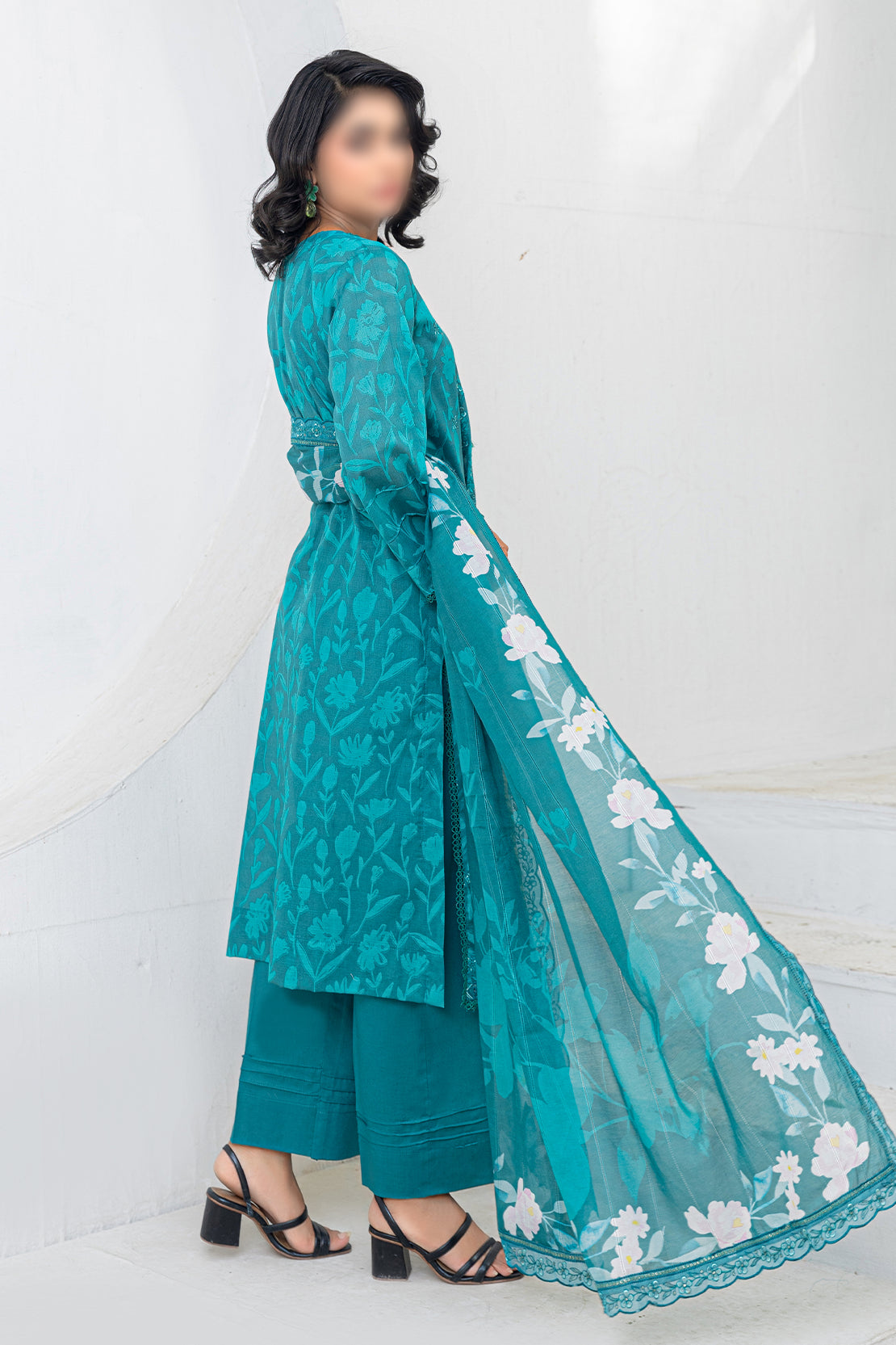3 Piece - Embroidered Lawn - Afrozeh 208