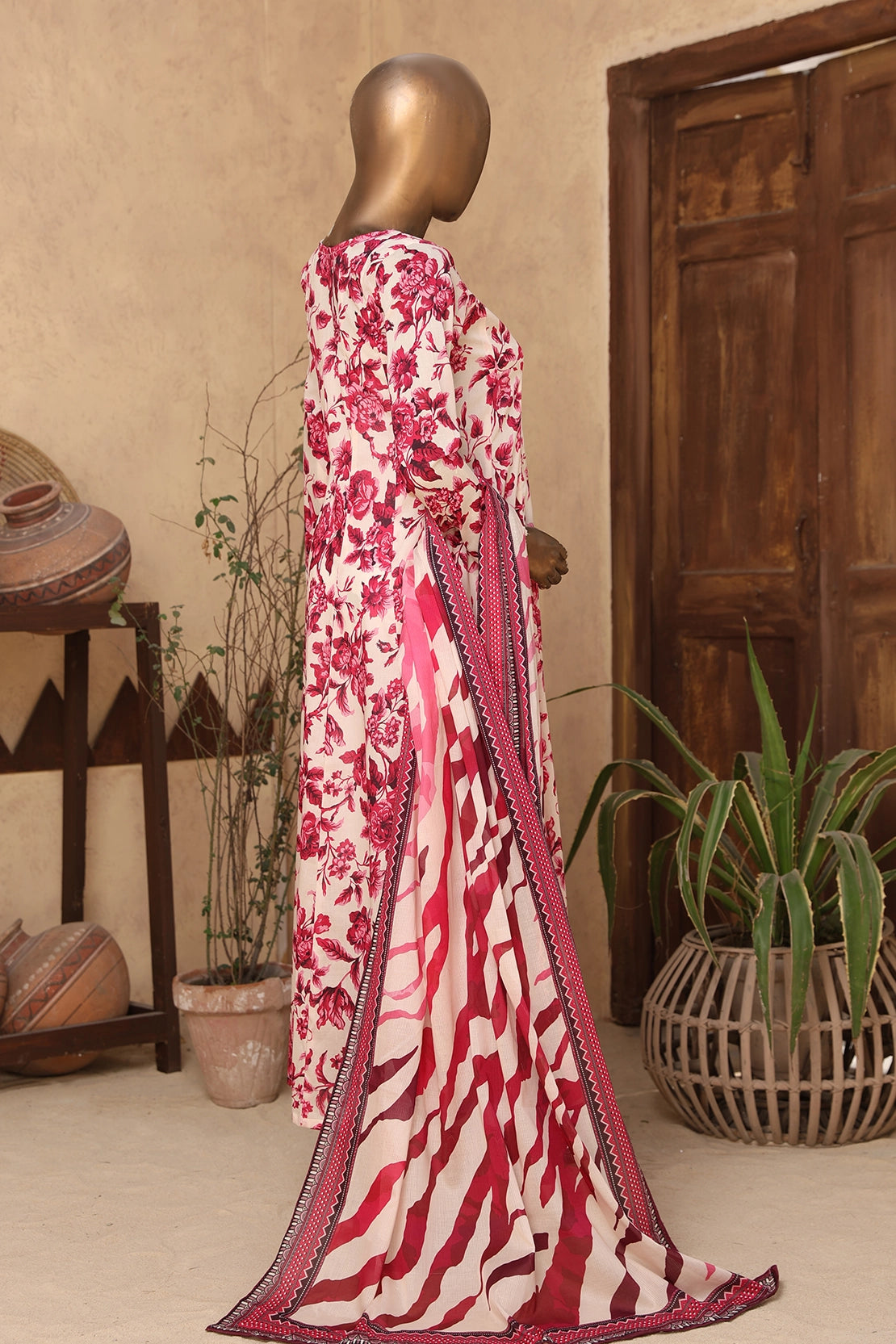 2 Piece - Digitally Printed Doriya Lawn - D301