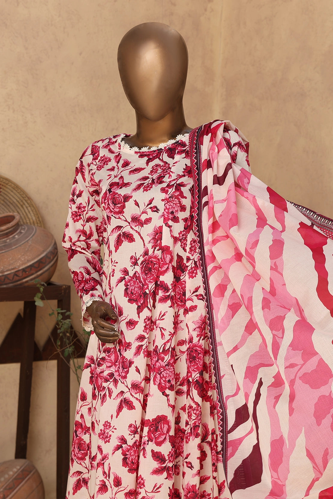 2 Piece - Digitally Printed Doriya Lawn - D301